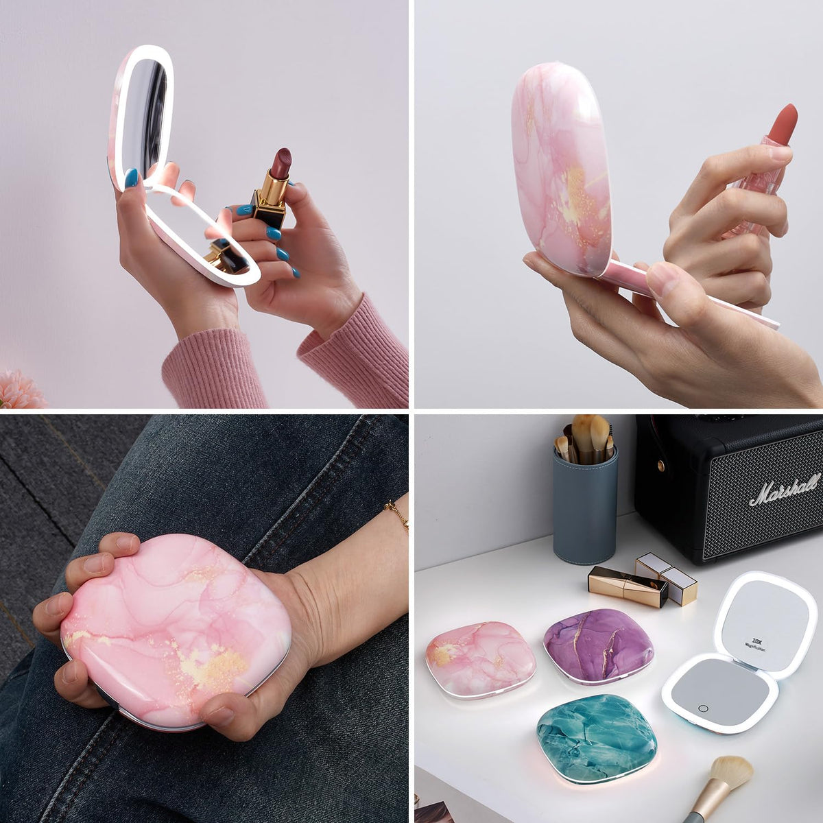 Compact Mirror with Light 4 Inches Compact 1x 10x Magnifying - Mocado Official Imagery - 7
