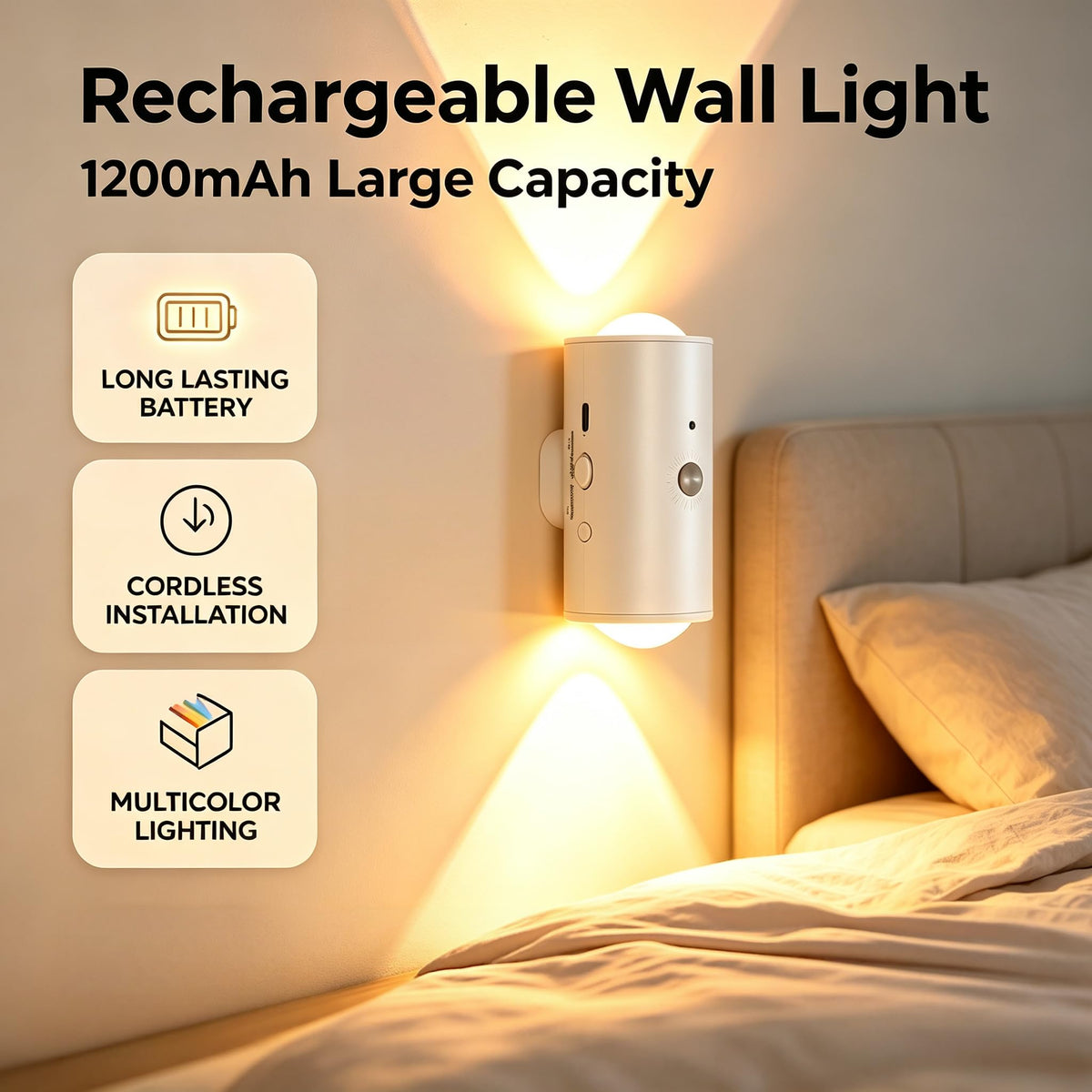 4 Pack RGB Dynamic Gradient Step Light Rechargeable Motion - Premium Selection Official Imagery - 8