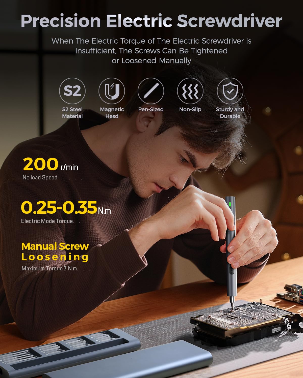 Mini Electric Screwdriver Set 62 IN 1 Small Electric - LIFEGOO Official Imagery - 5