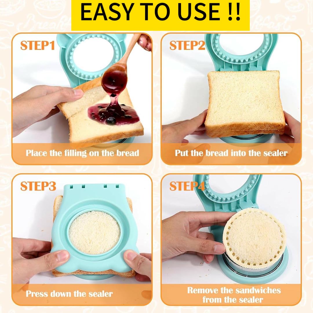 CHICHAUS Uncrustable Sandwich Maker, Sandwich Pocket Circle Shape by CHICHAUS - Angle View 7