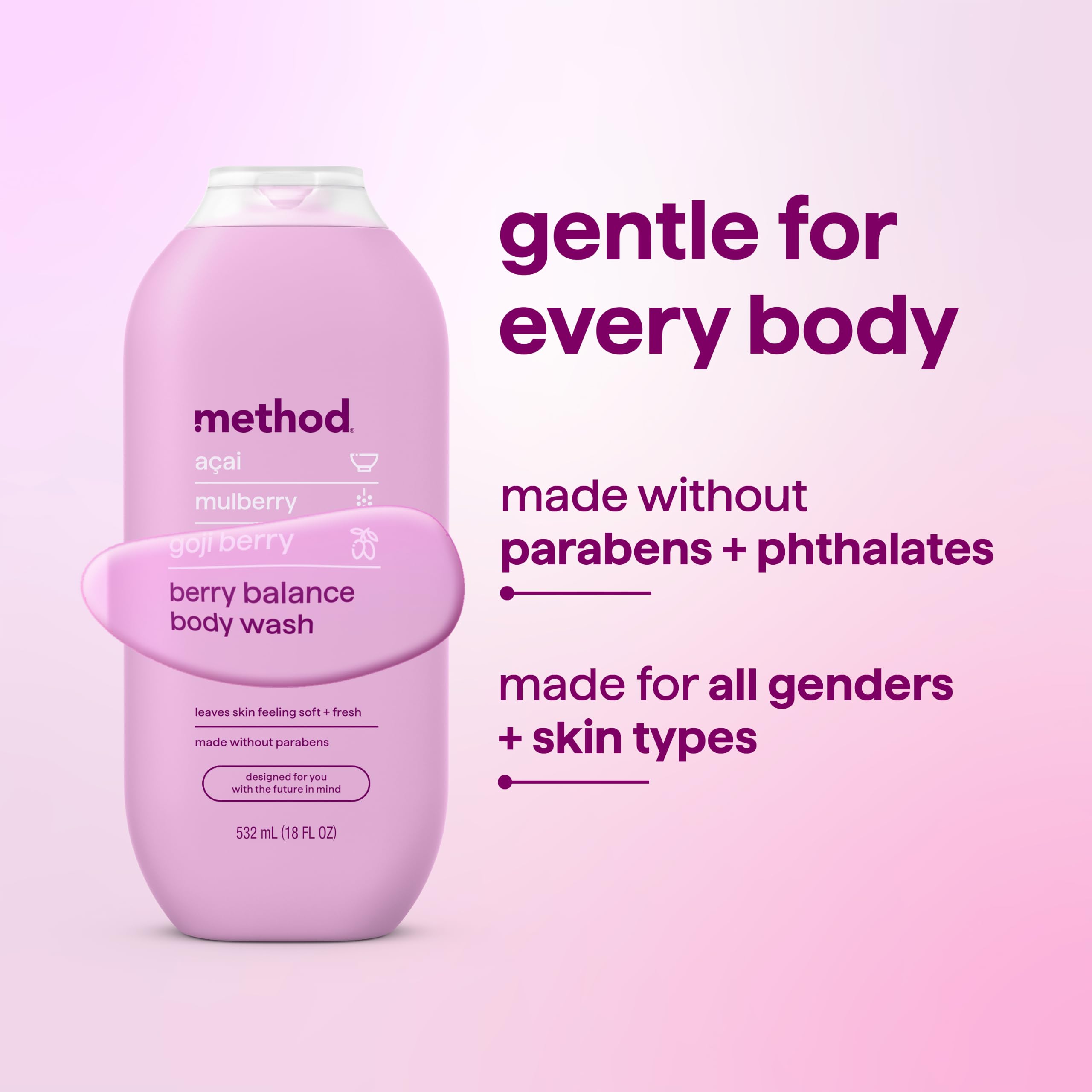 method Body Wash, Berry Balance, 18 fl oz, 3 pack