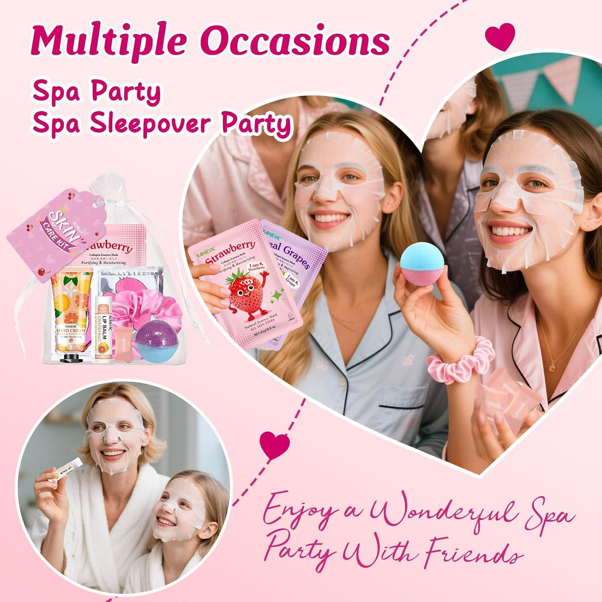 80PCS Spa Party Supplies for Girls Sleepover Spa Birthday - KONEUK Official Imagery - 4