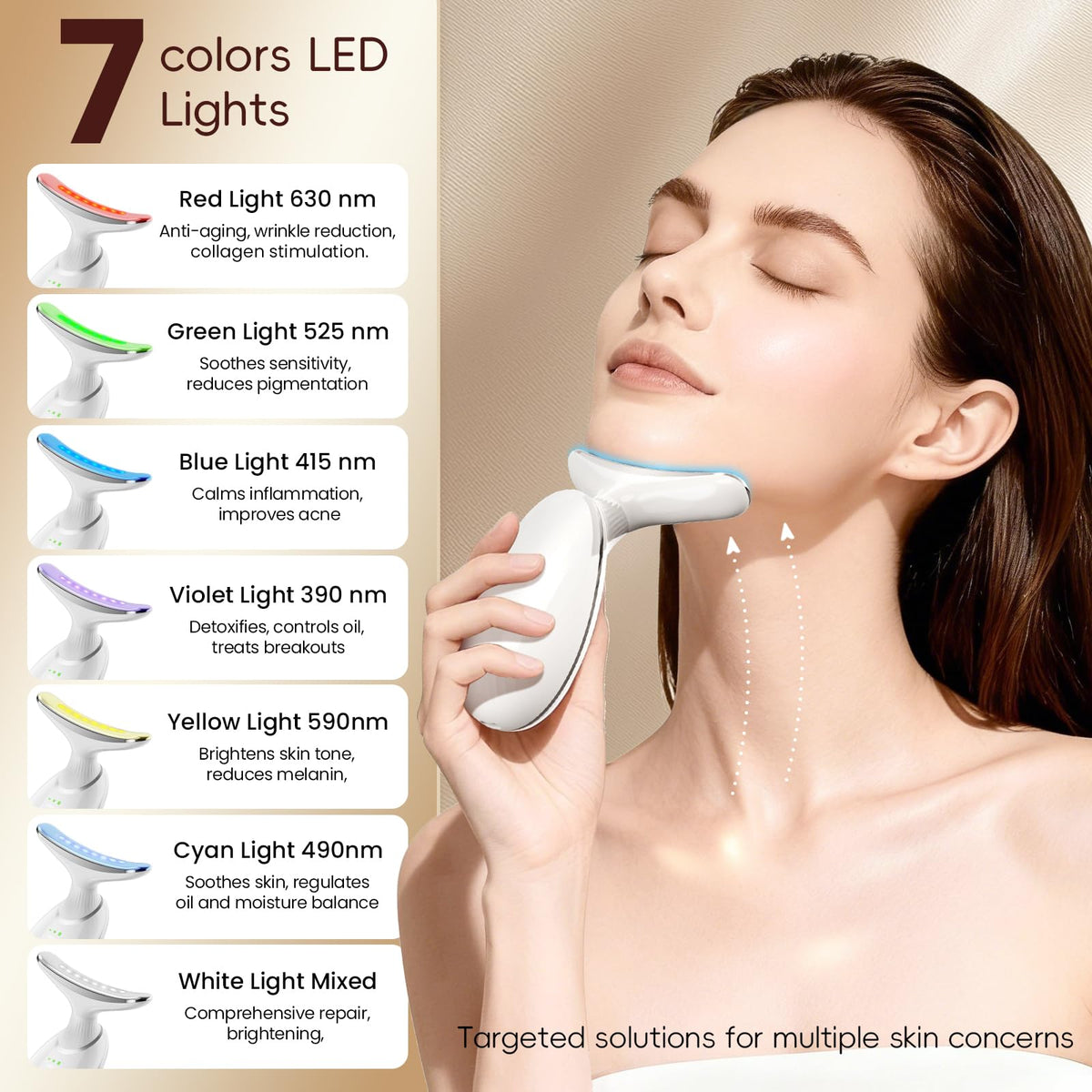 Face and Neck Massager Portable Red Light Therapy for Face - MoonTix Official Imagery - 4