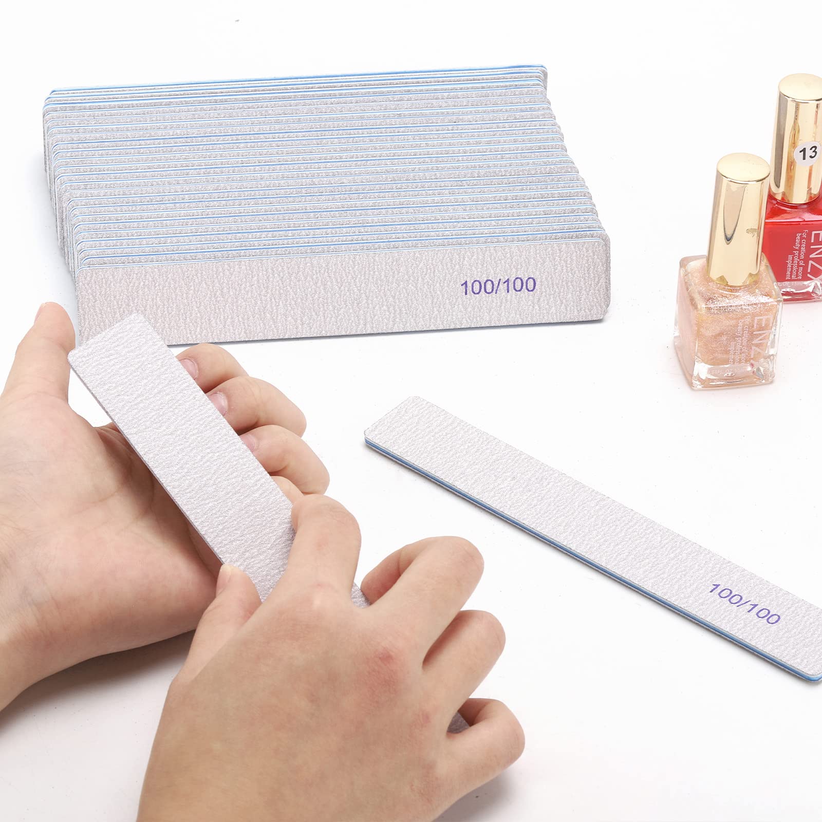 BTYMS 25 Pieces Rectangle Nail Files 100/100 Grit, Reusable Nail - BTYMS Official Product View 6
