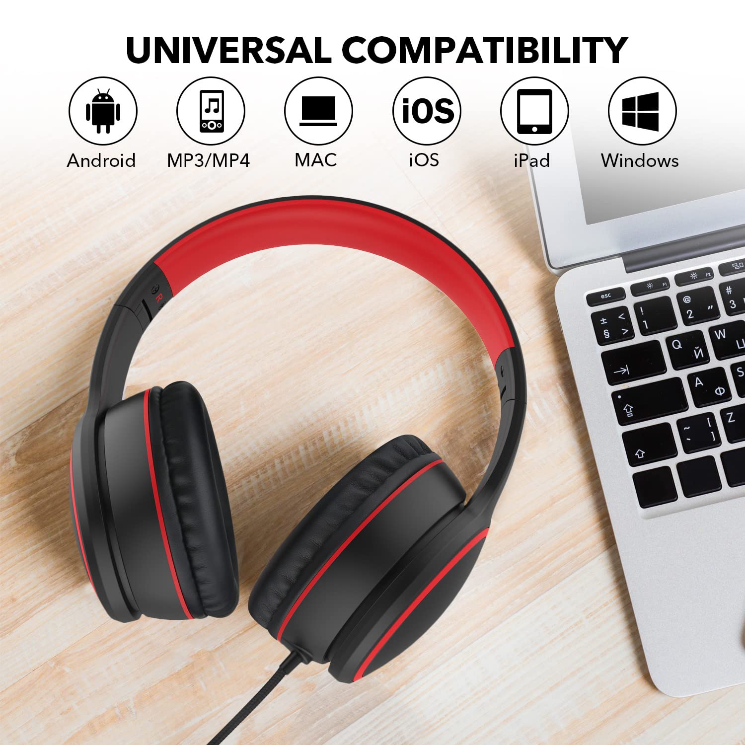 RORSOU R10 Kids Headphones Over-Ear with Microphone, Lightweight - RORSOU Official Product View 6