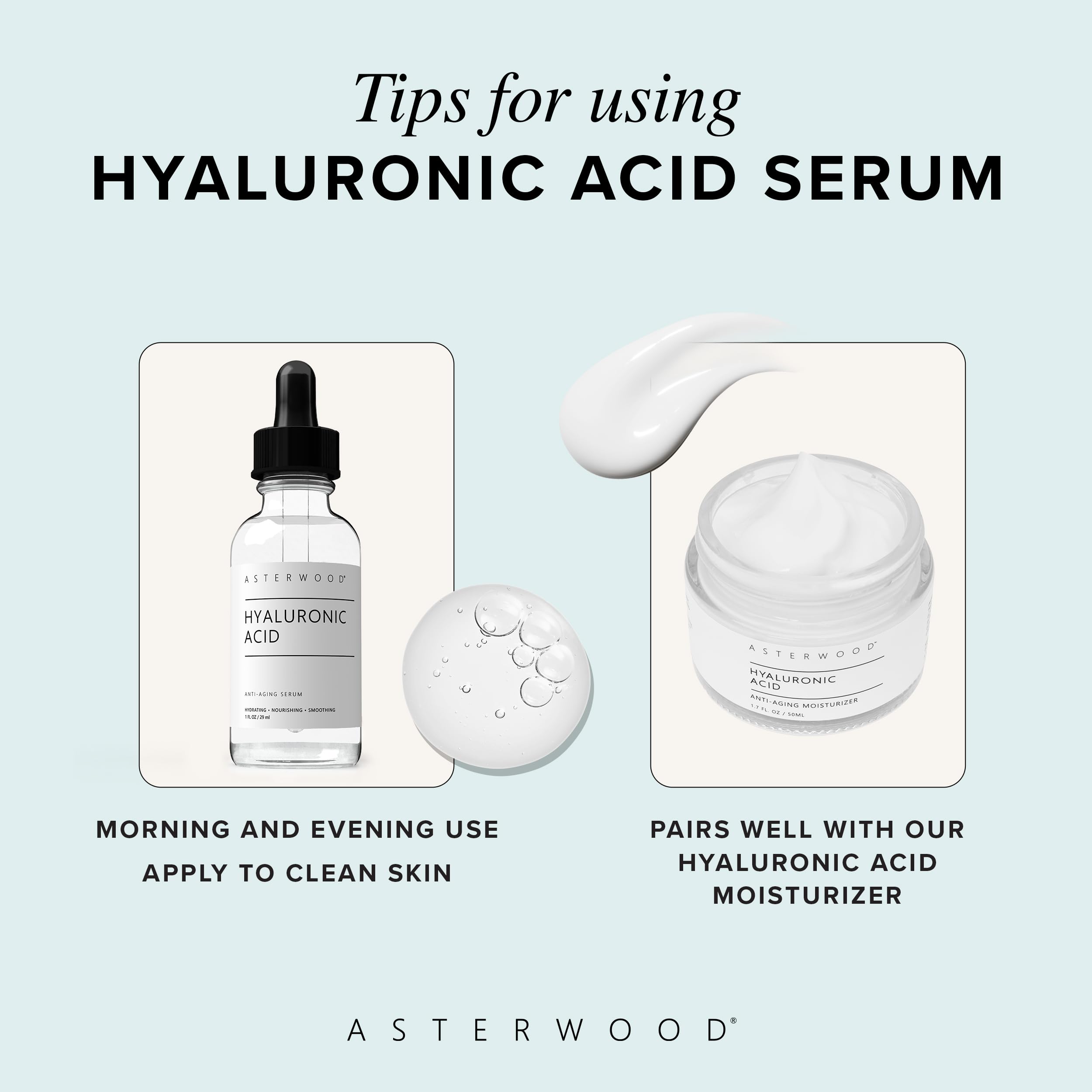 Asterwood Pure Hyaluronic Acid Serum for Face, Anti - Aging & Hydrating - Asterwood Official Product View 7