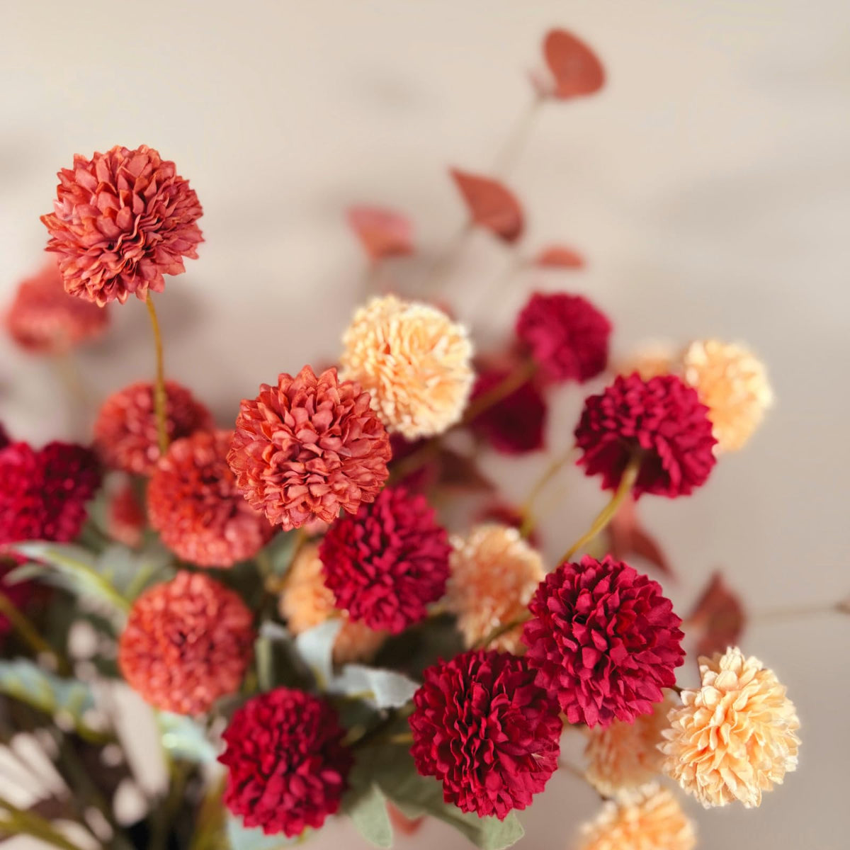 Faux Fall Flowers Burnt Orange Artificial Floral Stems For - RyddeligHome Official Imagery - 5