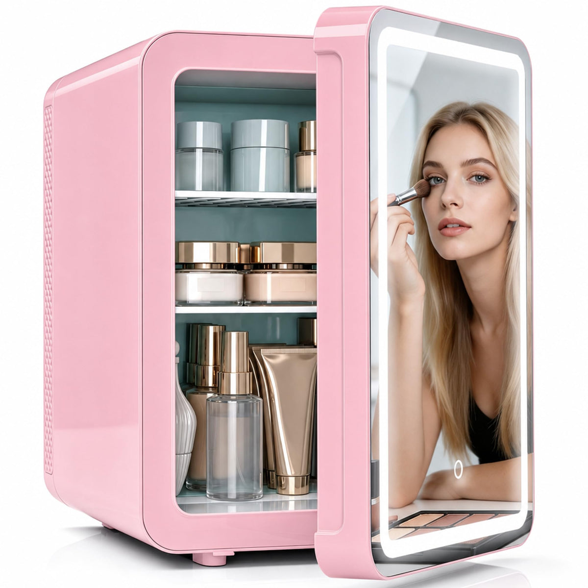 16L 20L Skincare Fridge with LED Mirror Small Fridge for - Kikihouse Official Imagery - 2