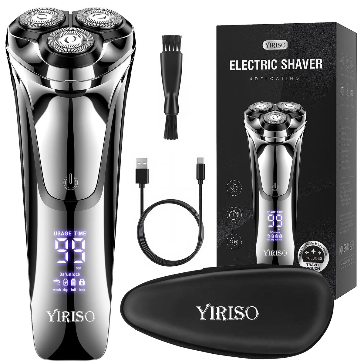 YIRISO Electric Razor for Men 9000 RPM Smooth Rotary Shaver - YIRISO Official Imagery - 2