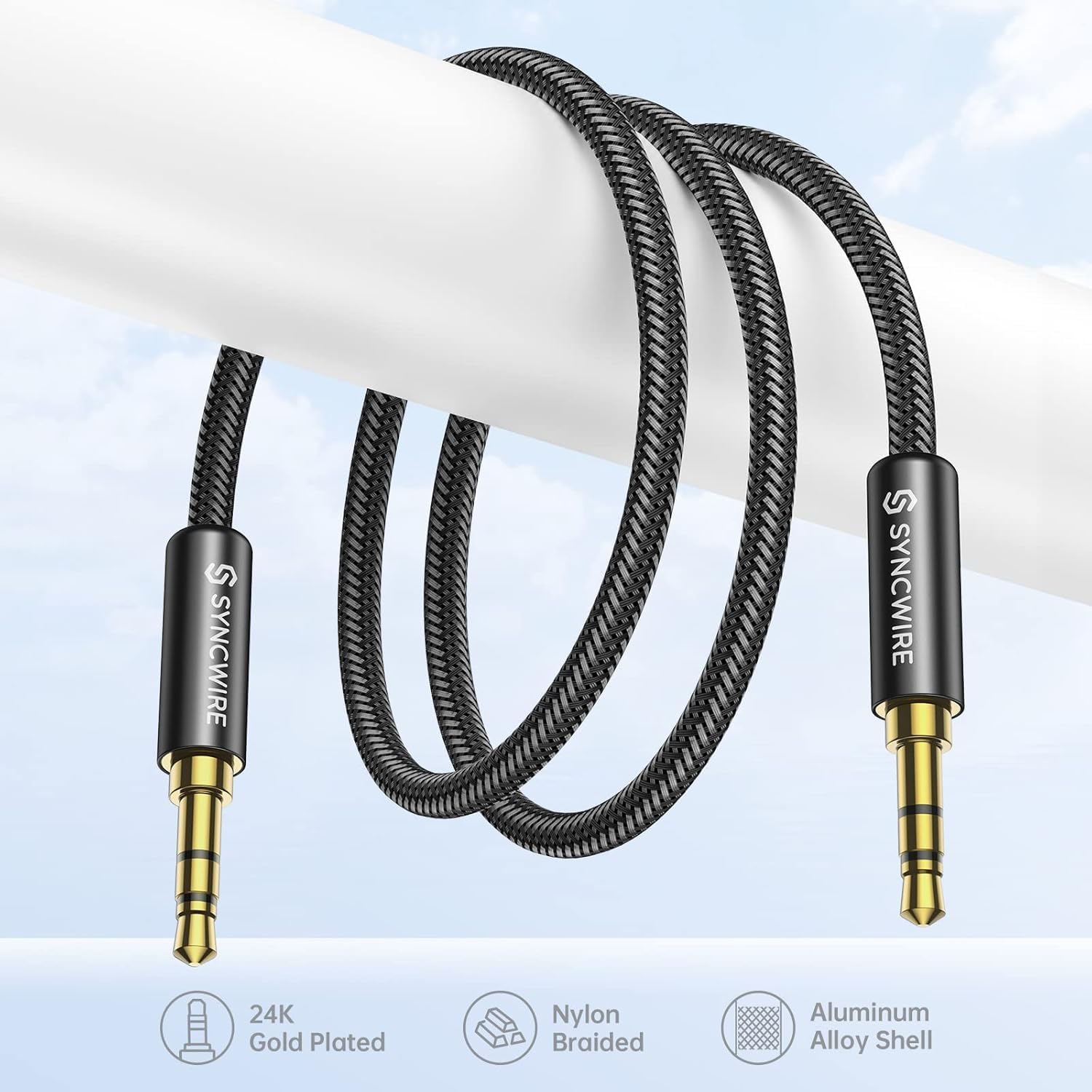 Syncwire 3.5mm Nylon Braided Aux Cable  , Audio Auxiliary Input A - SYNCWIRE Official Product View 6