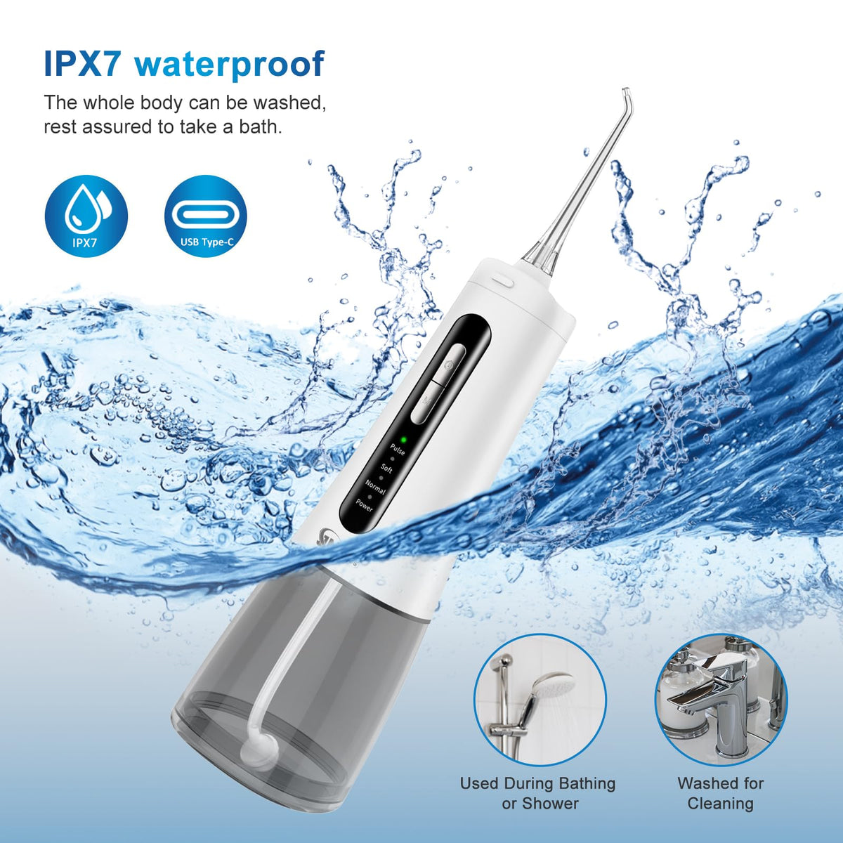 JNGOODS Cordless Water Dental Flosser Oral irrigator JNGOODS - JNGOODS Official Imagery - 7