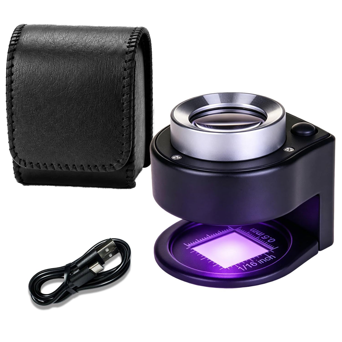 30X Rechargeable Desktop Jewelers Loupe with LED UV Light - Thingogear Official Imagery - 1