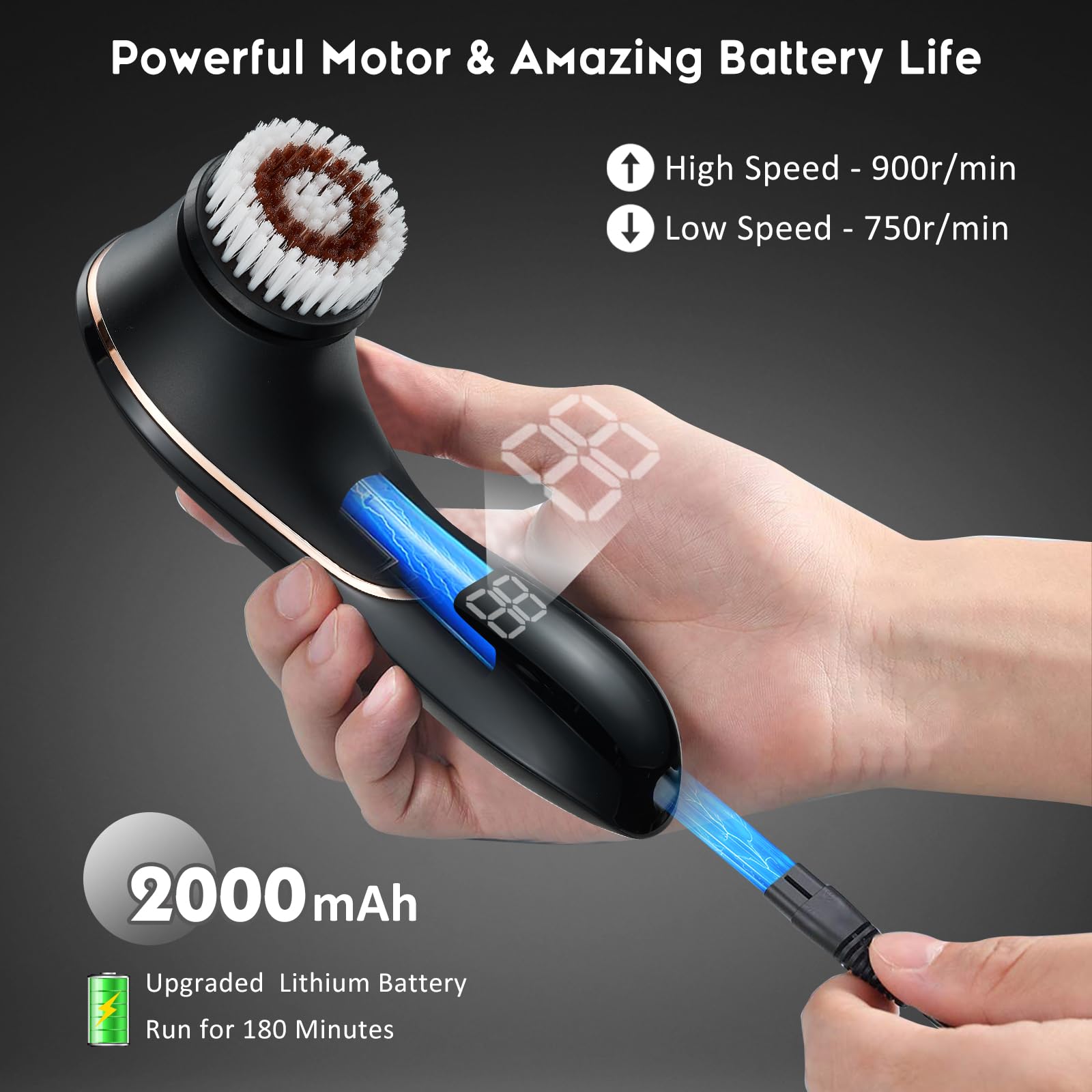 Facial Cleansing Brush Rechargeable Electric Face Scrubber 2 - Gaurins Official Imagery - 5