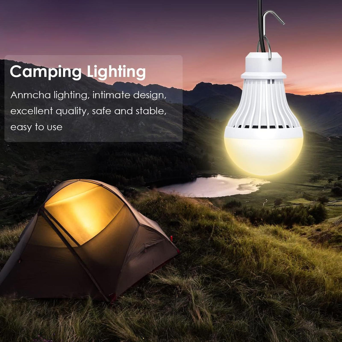 4 Pack USB Light Bulb USB LED Camping Light Lantern 8 2 ft - VASTPOWER Official Imagery - 4