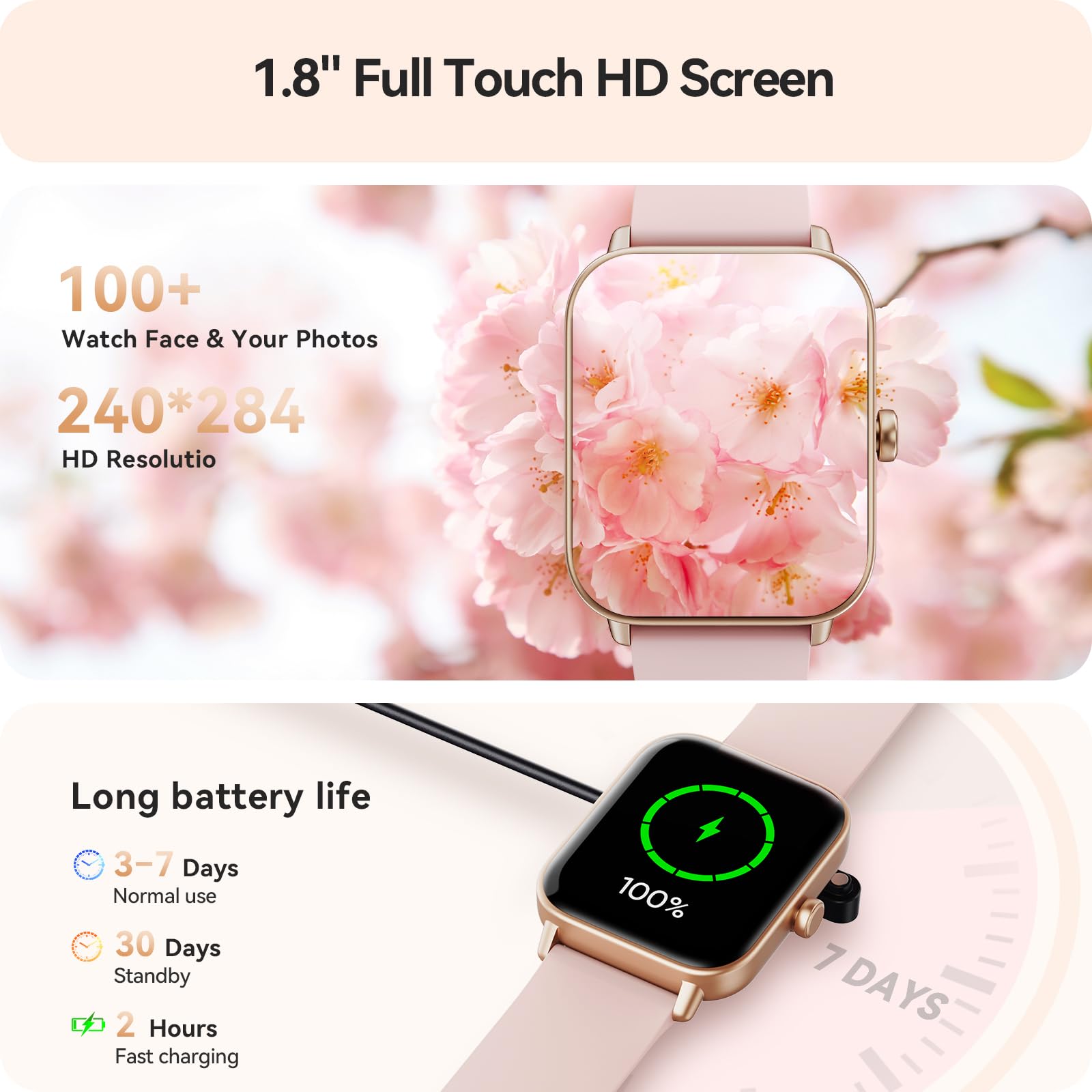 Gydom Smart Watch for Women Android & iPhone, Alexa Built-in, IP68 Wat - View 4