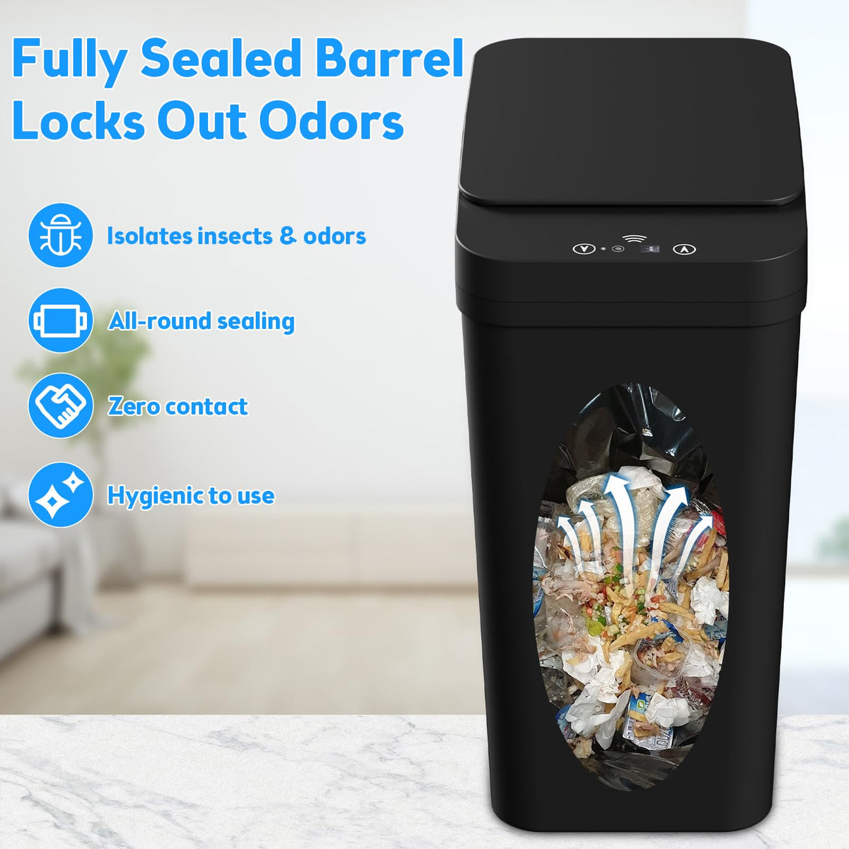 Bathroom Trash Can with Lid KOEYLE 2 Pack 2 2 Gallon - KOEYLE Official Imagery - 7