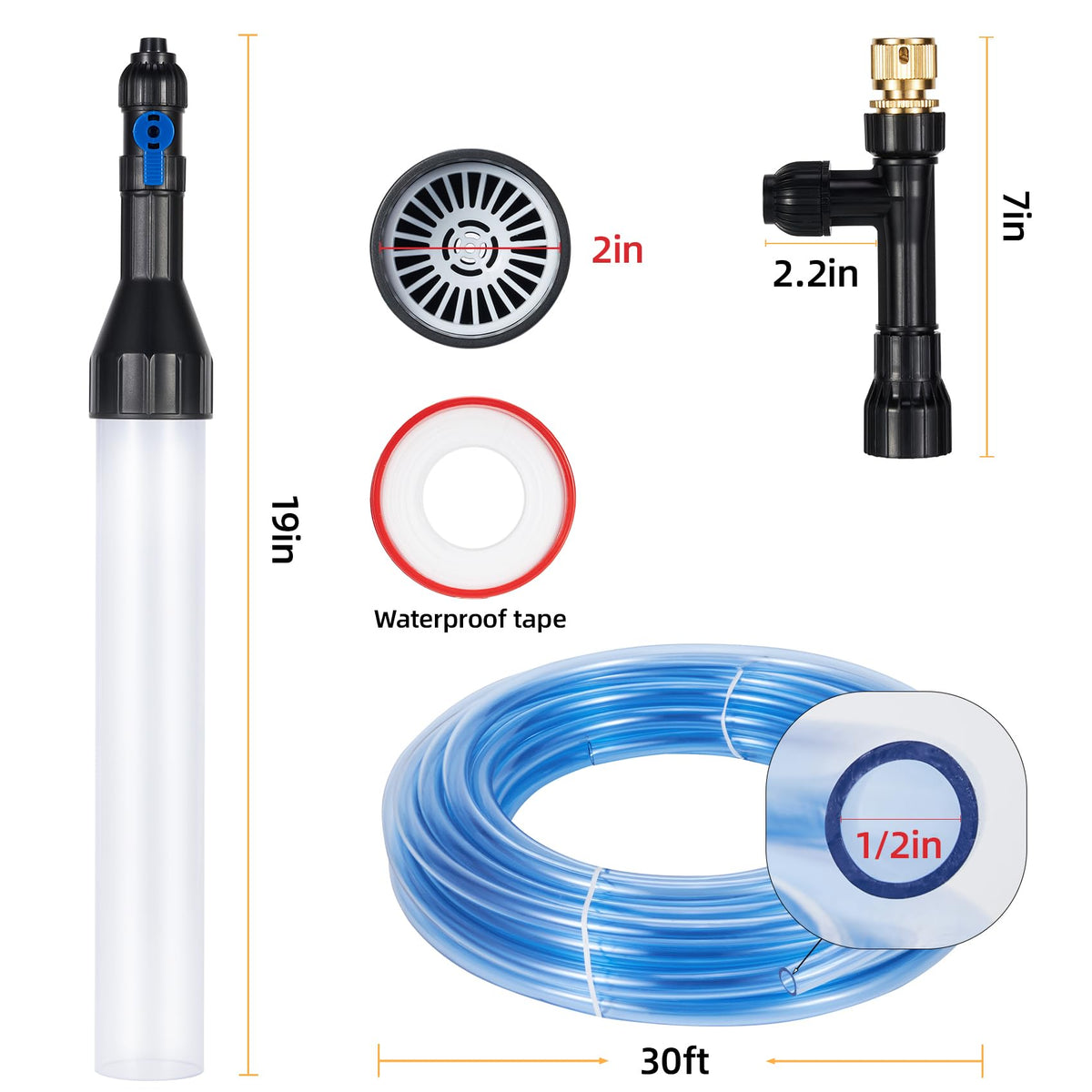 Gravel Vacuum for Aquarium Fish Tank Siphon 30 Feet - DXOPHIEX Official Imagery - 5