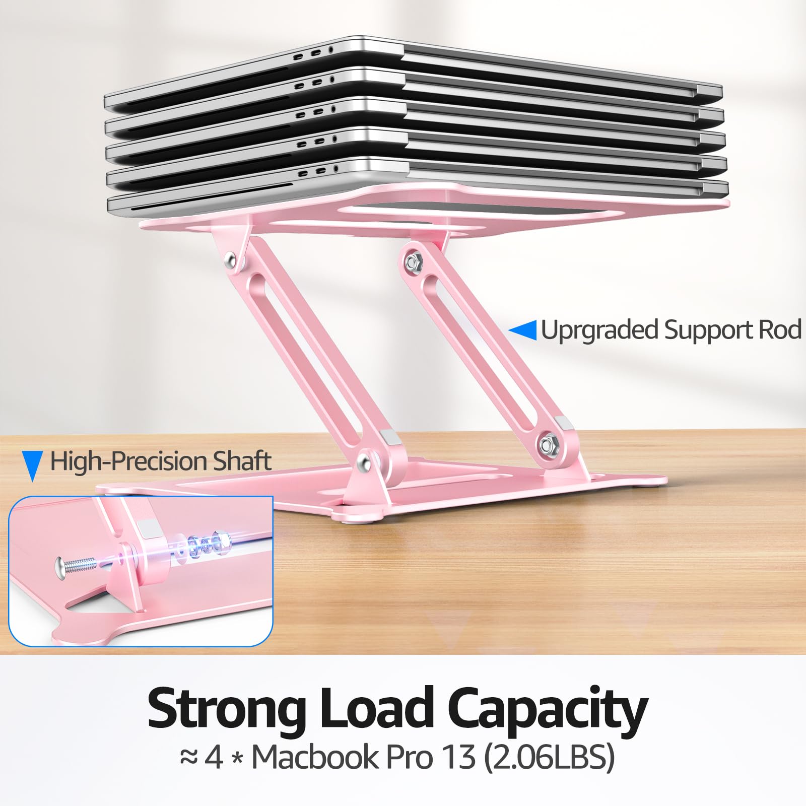 Urmust Adjustable Laptop Stand – Ergonomic Riser, Pink