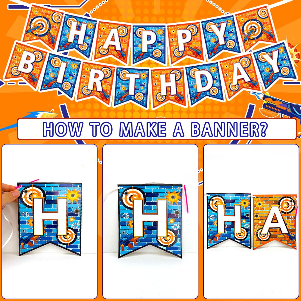 161 Pcs Dart War Birthday Decorations Dart War Party Plates - Fruitful Jewelry Official Imagery - 5