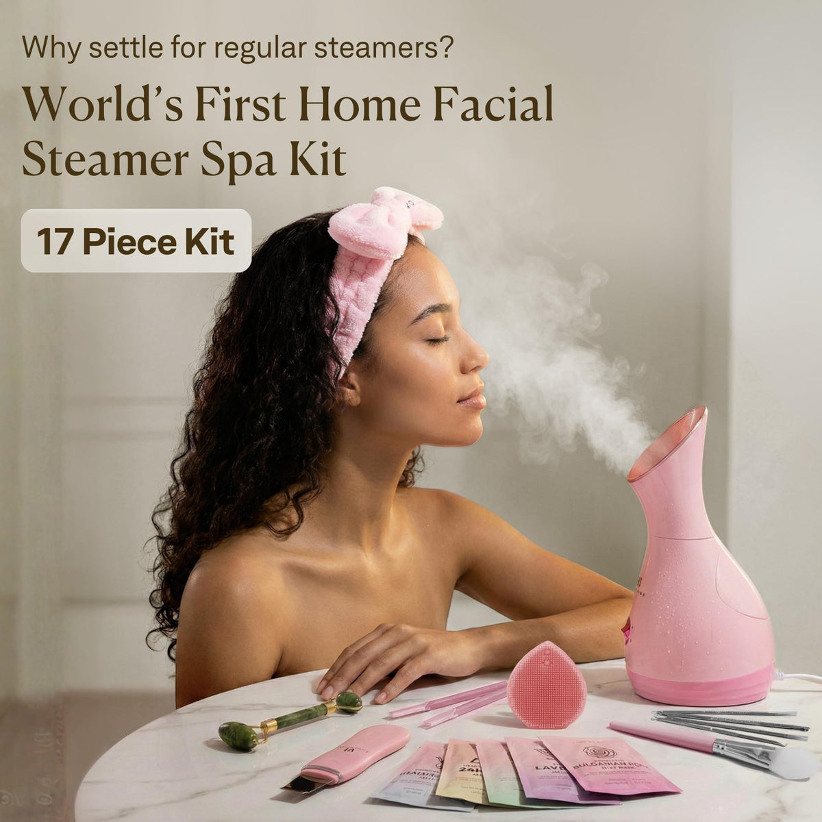 Facial Steamer Spa Kit with 17 Spa Tools for Complete At - VogueNow Official Imagery - 3