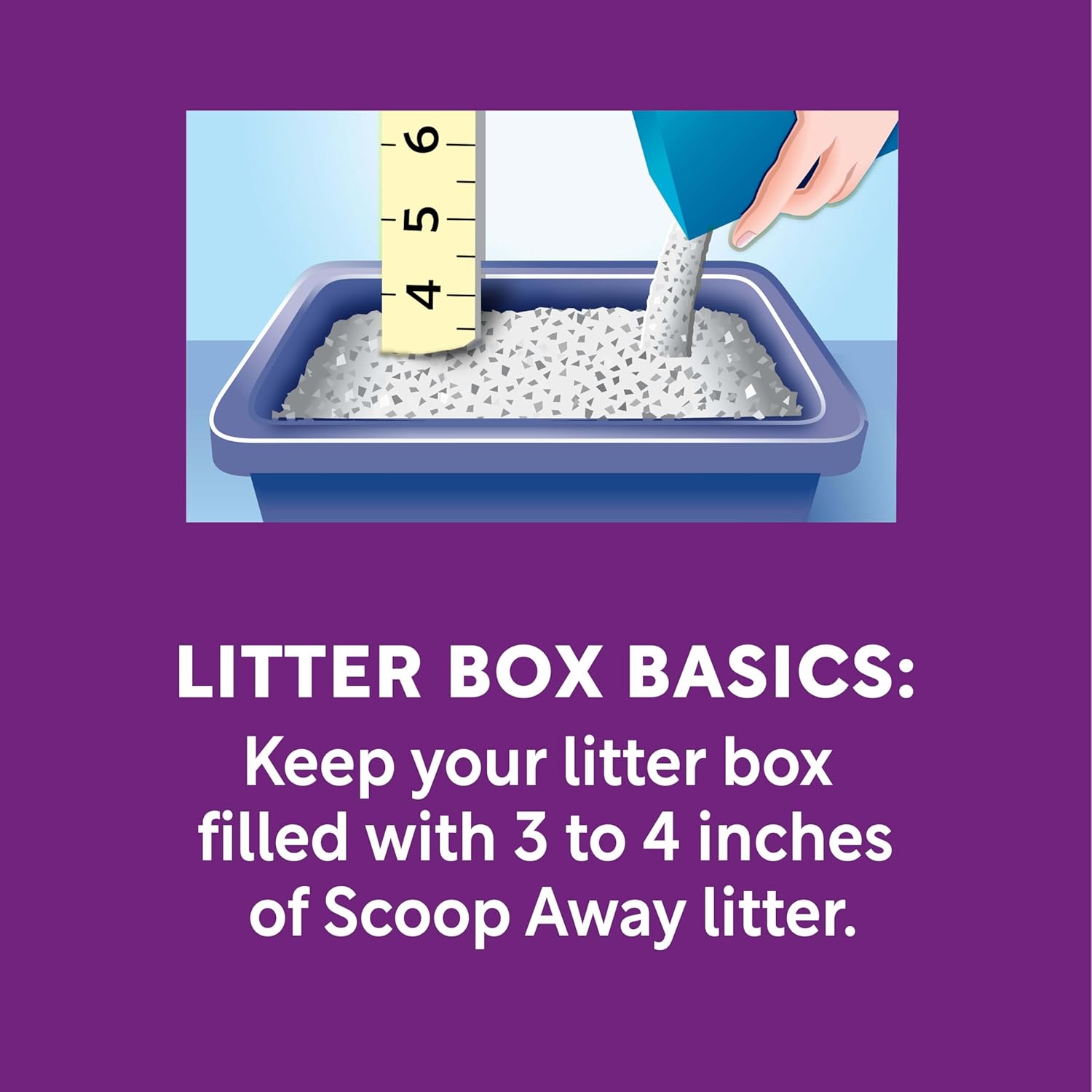 Scoop Away Advanced Multi-Cat Clumping Cat Litter in Meadow Fresh scent, 713g, with white and green packaging and scoop included