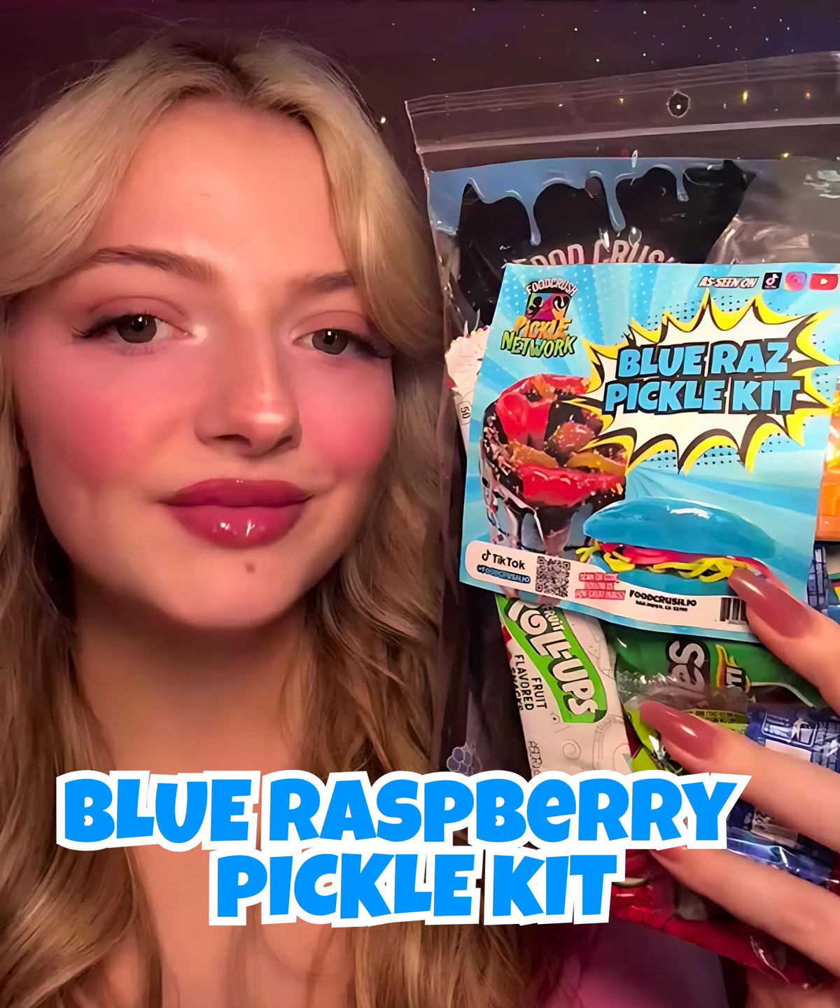 Ashley Dashley s Chamoy Pickle Kit Blue Raspberry Pickle - Food Crush Official Imagery - 4