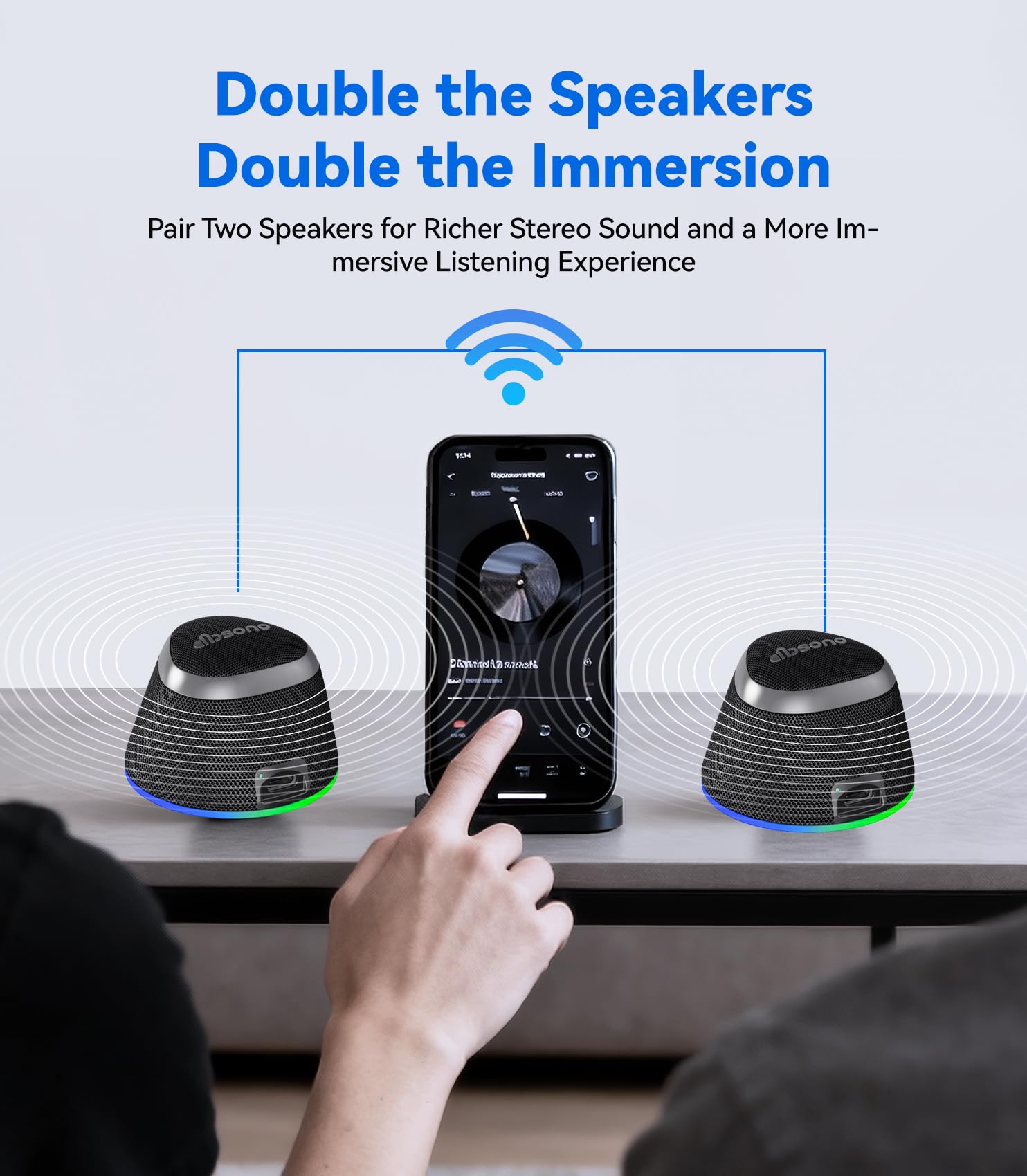 dbsono 2 in 1 Portable Magnetic Bluetooth Speaker, Phone Stand, Black - dbsono Official Product View 6