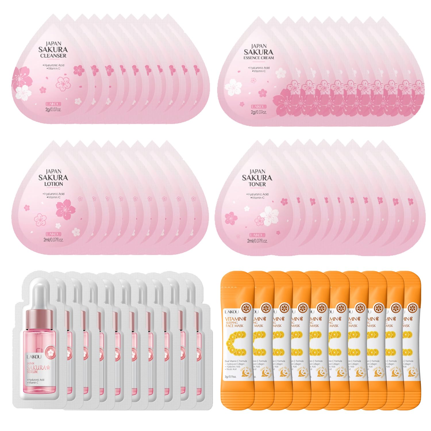 60pcs Travel Skincare Set, Mini Skin Care Kits Including Face - Product Imagery