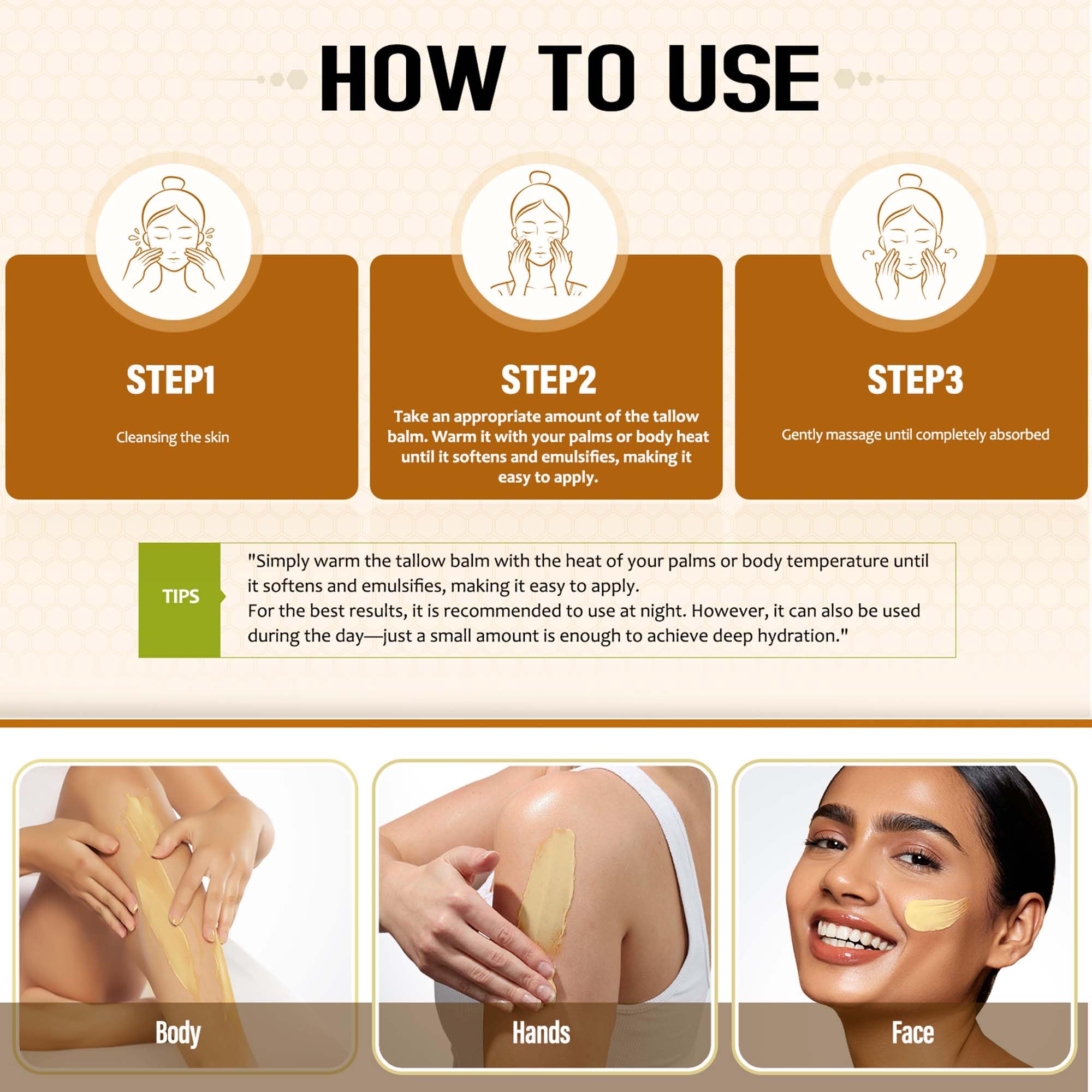 Hicream Beef Tallow for Skin, Beef Tallow and Honey Balm, 100% Or - Hicream Official Product View 8