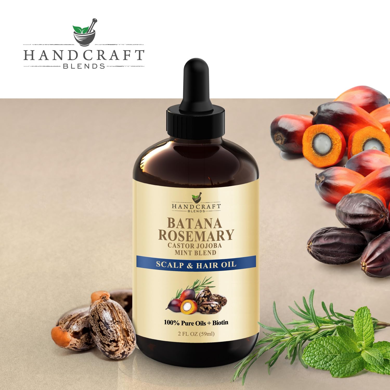 Handcraft Blends Batana & Rosemary Hair Oil – 2 Fl Oz – Scalp Treatment & - Handcraft Blends Official Product View 4