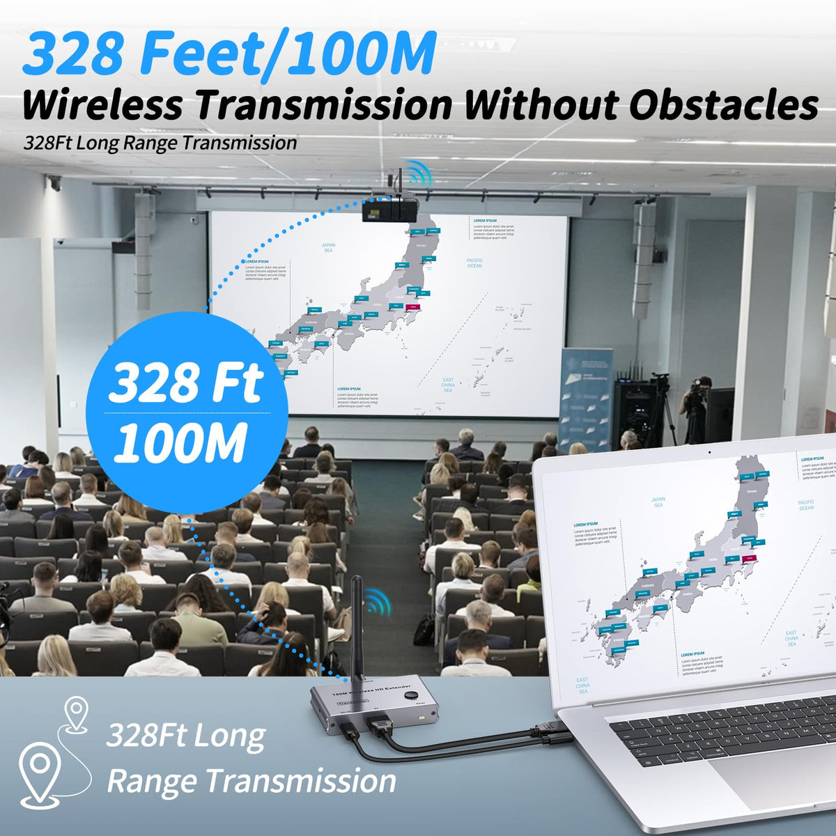 Wireless HDMI Transmitter and Receiver 4K 30Hz HDMI Wireless - DXchip Official Imagery - 4
