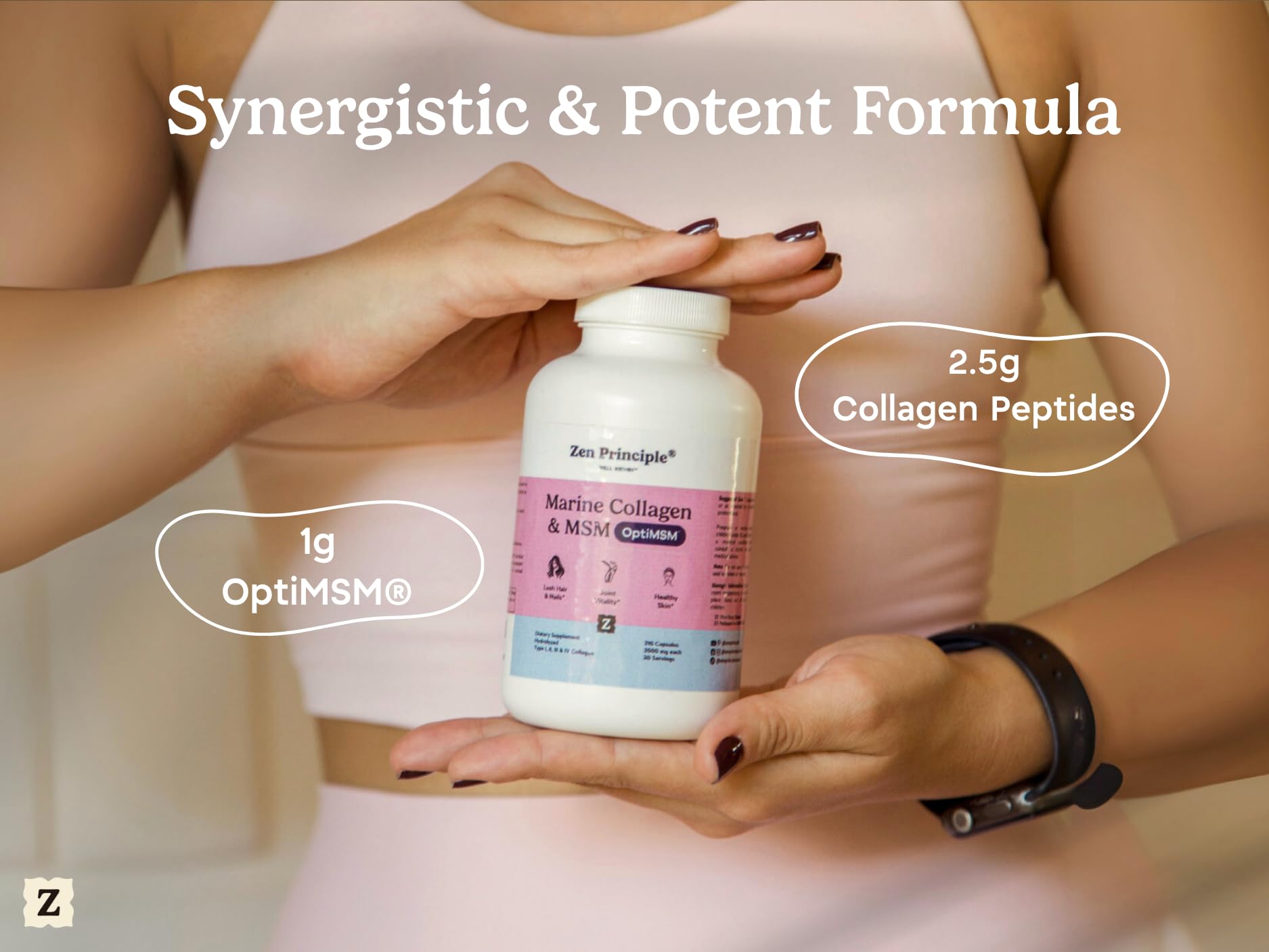 Zen Principle Marine Collagen Peptides Powder with OptiMSM - Zen Principle Official Imagery - 6