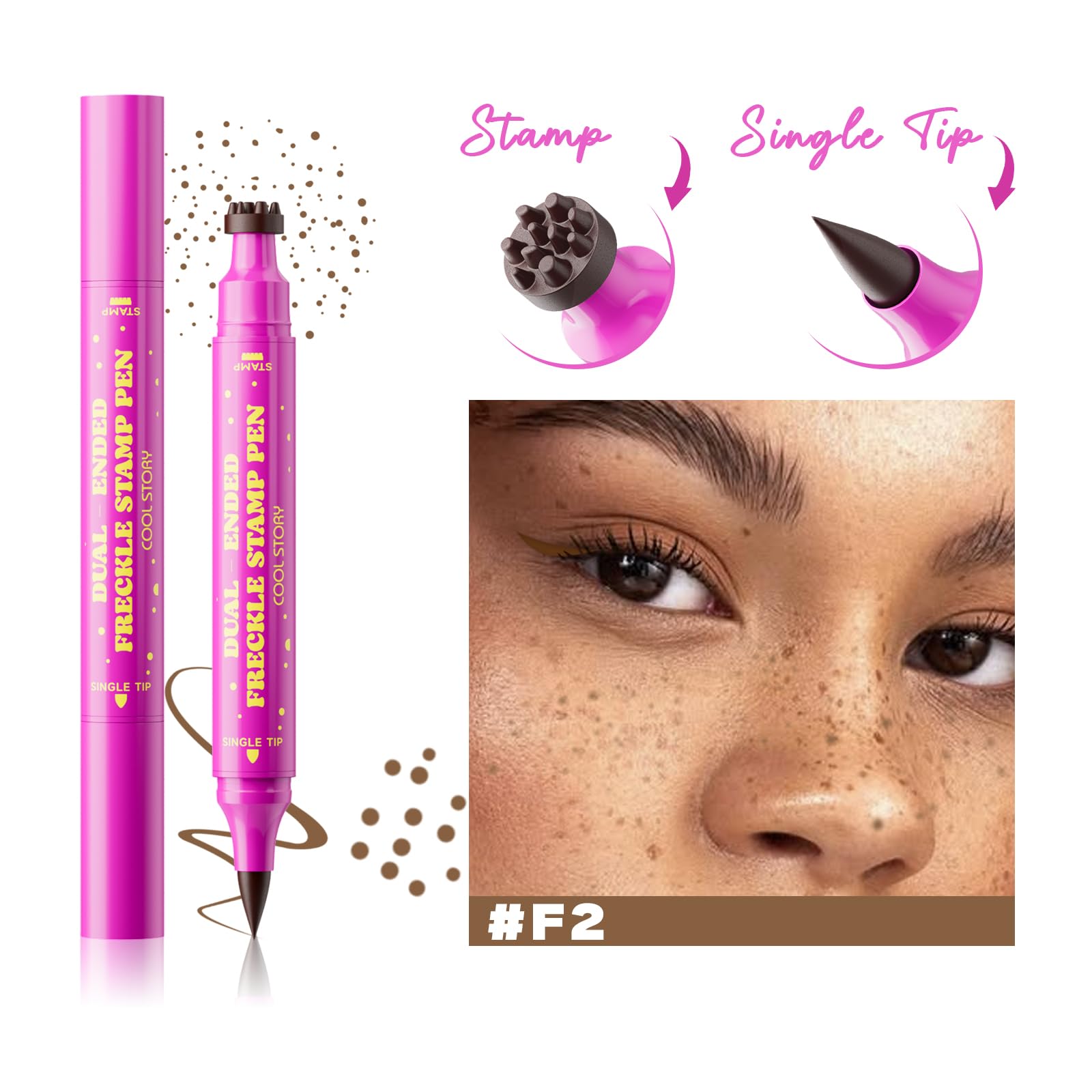 COOL STORY Freckle Stamp Pen, 2n1 Multi Natural Sunkissed Faux - Freckle - COOL STORY Official Product View 3