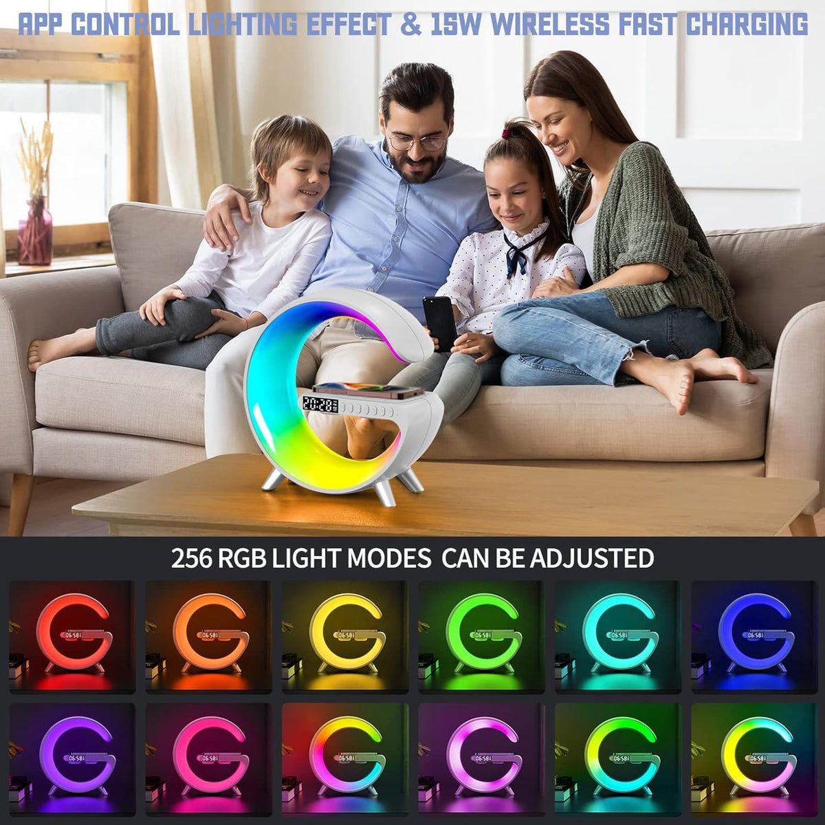 Smart LED Table Lamp 4 in 1 Wireless Charger Night Light - ALYNIC Official Imagery - 6