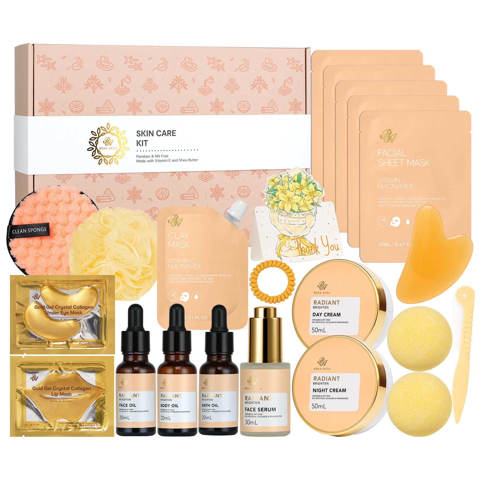 Gifts for Women, Birthday Gift for Women, 30pcs Rose Face Skin - RA ROSA ACCA