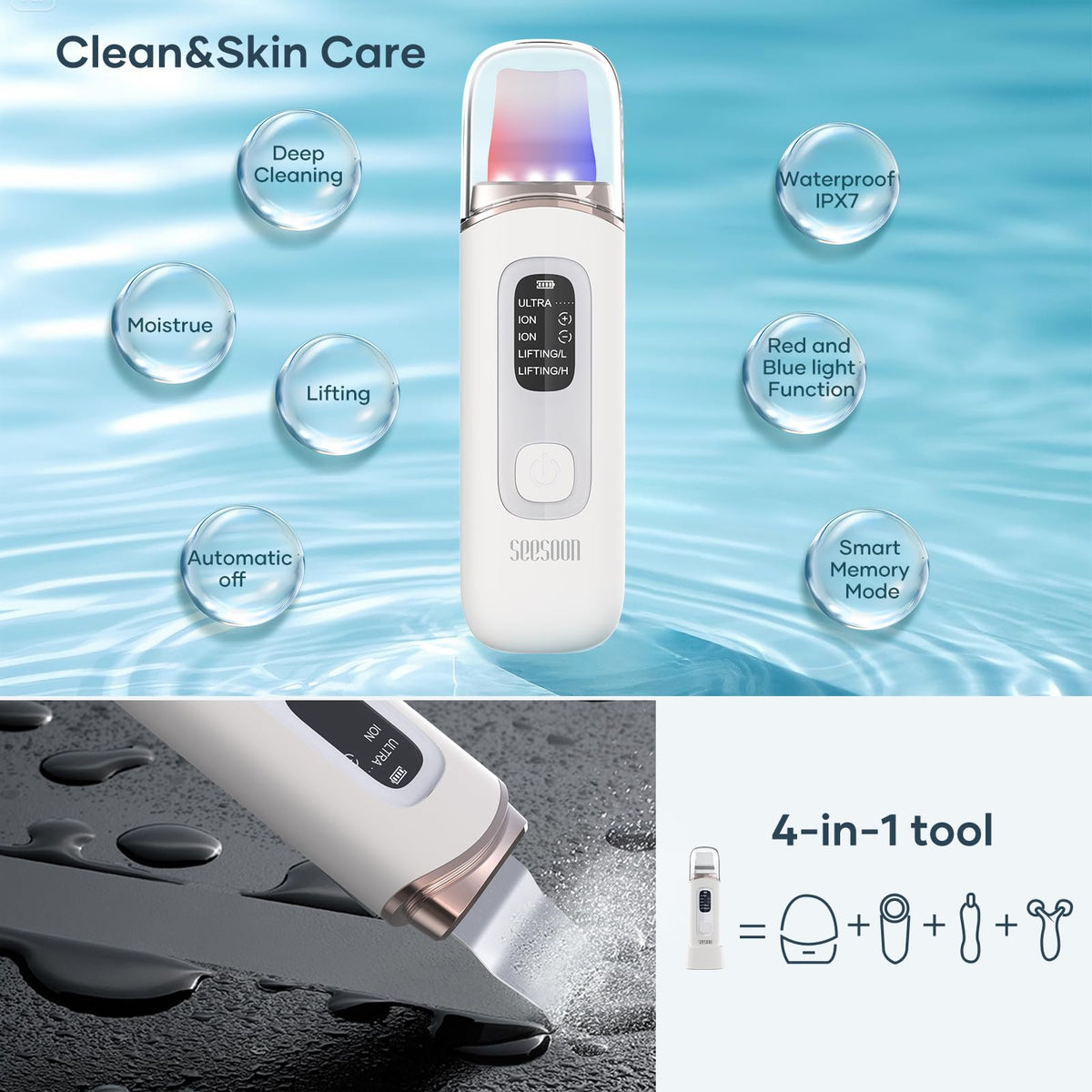 SEESOON Face Scrubber Exfoliator Skin Scrubber Face Spatula - seesoon Official Imagery - 6