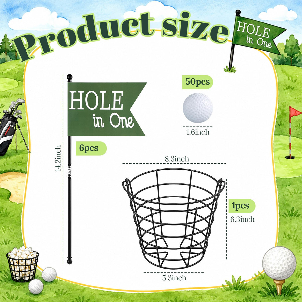Teyva 57 Pcs Golf Party Decorations Golf Table Centerpiece - Teyva Daily Official Imagery - 4