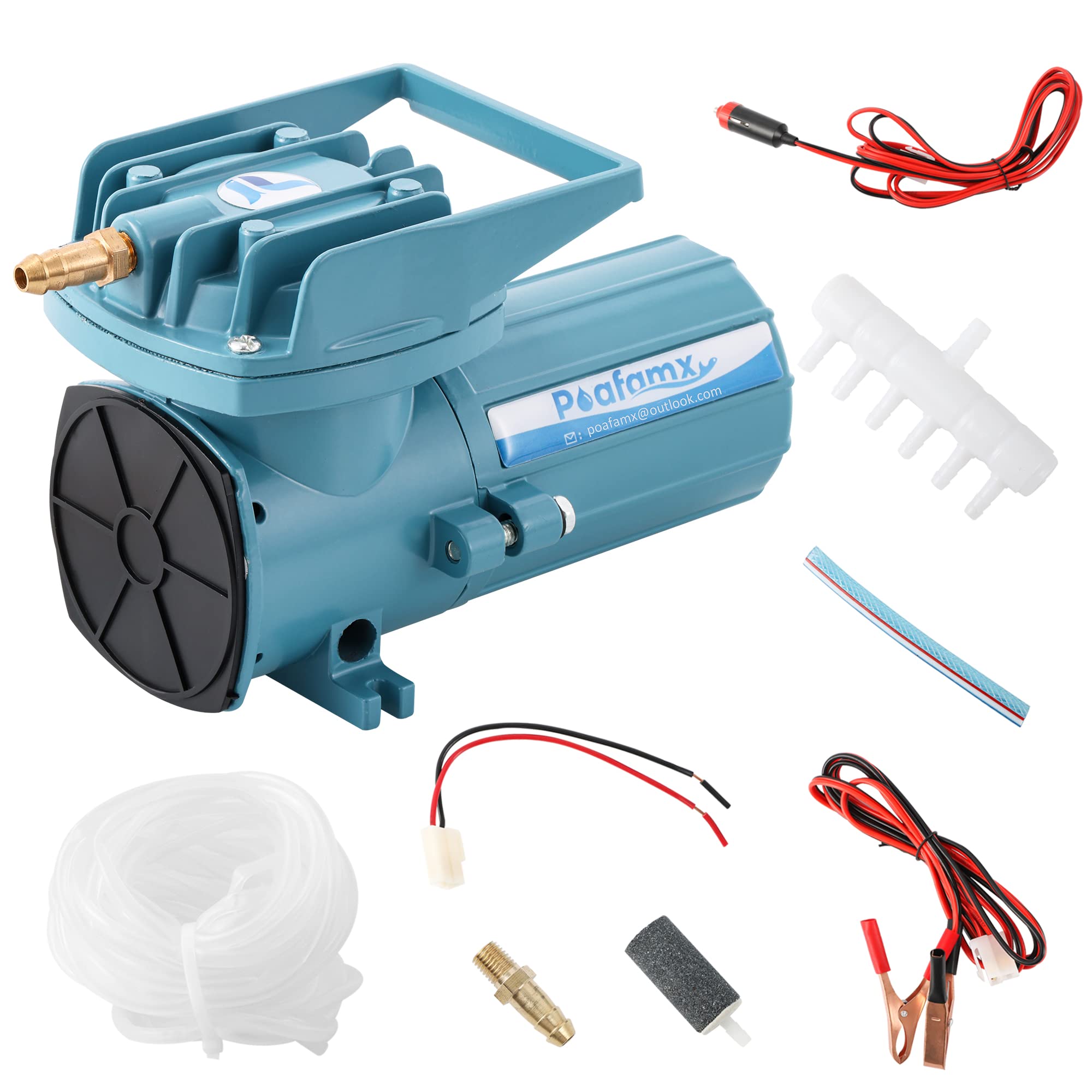 Poafamx DC 12V Aquarium & Pond Air Pump, 18W-120W Quiet Commercia - Poafamx Official Product View 1
