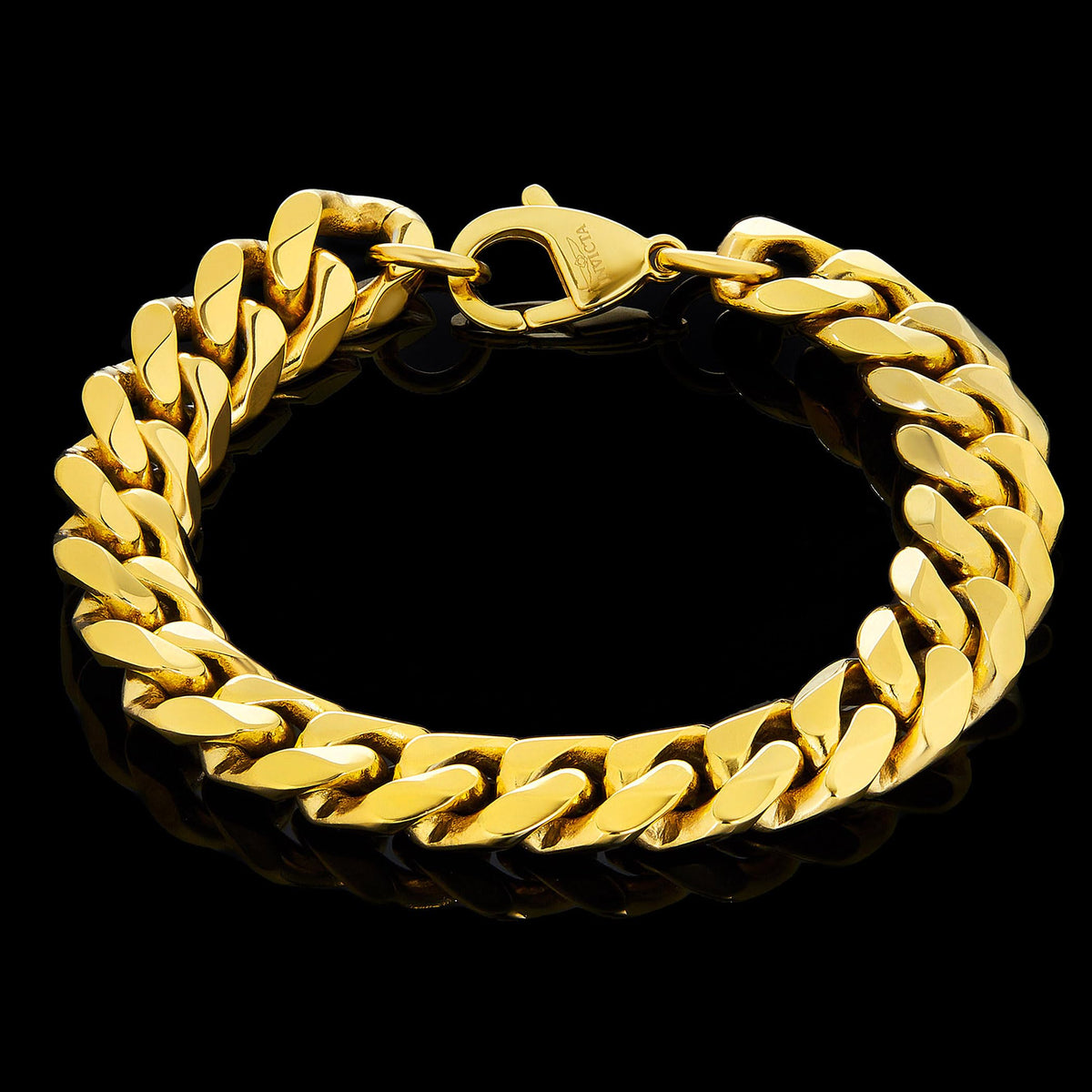 Invicta Jewelry Men s Thick Polished Curb Chain Steel - Invicta Official Imagery - 4