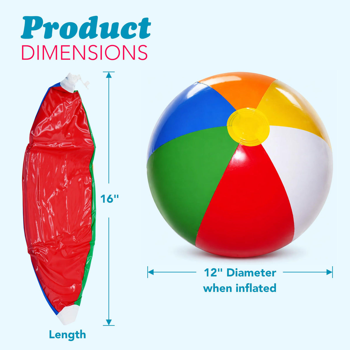 4E s Novelty 24 Pack 16 Inch Inflatable Beach Balls Bulk 24 - 4E's Novelty Official Imagery - 3