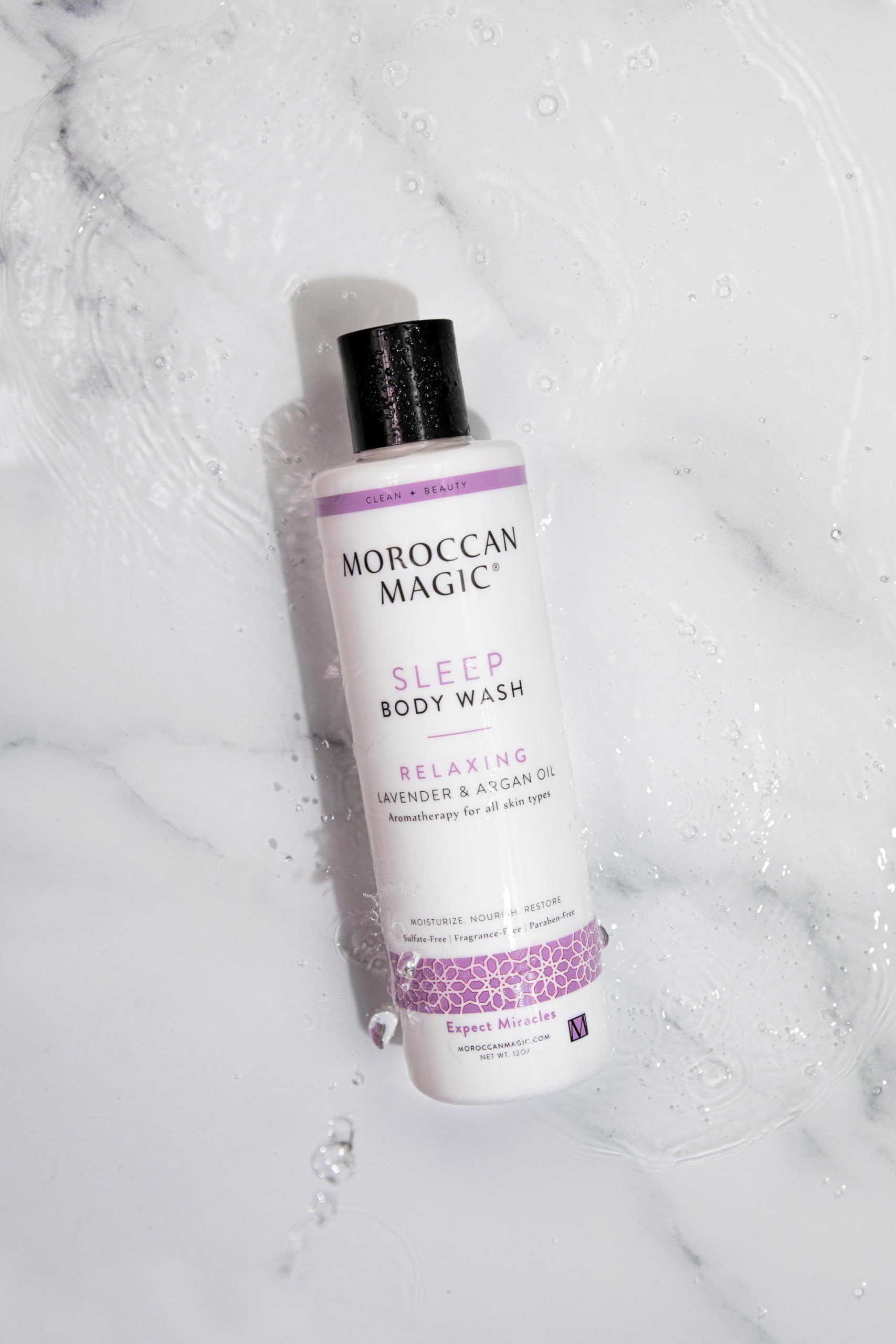 Moroccan Magic Sleep Lavender Vanilla Body Wash | Clean Beauty | Natural Non Toxic Body Wash Women and Men | Vegan Shower Gel Body Soap Body Care | Cruelty-Free, Synthetic Fragrance Free Skin Care