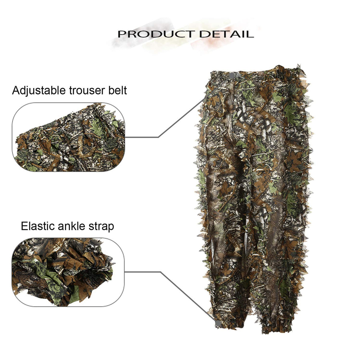 Ghillie Suit Gilly 3D Leafy Camo Cloth Youth Hunting Airsoft - EAmber Official Imagery - 5