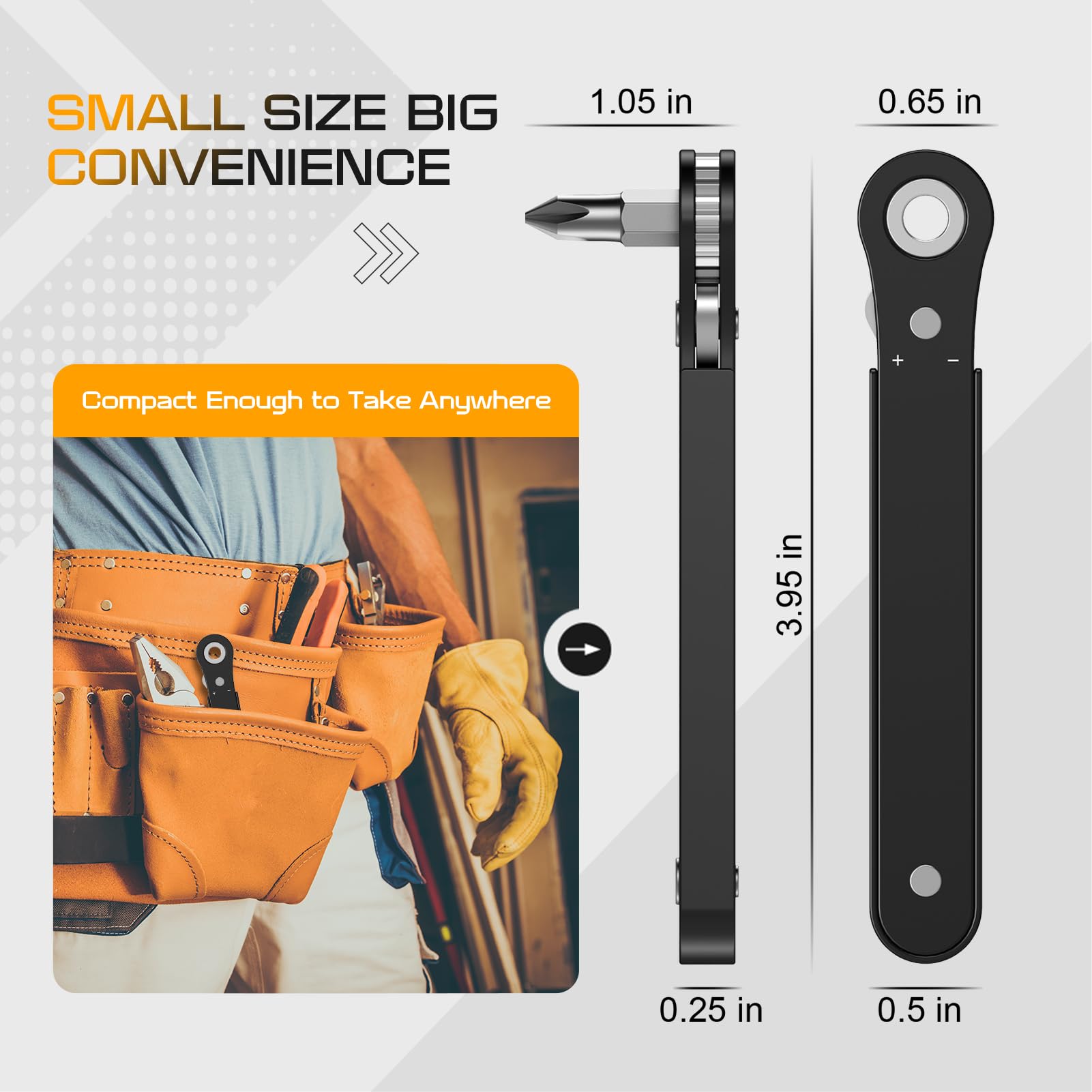 POCIONE Right Angle Screwdriver Mens Gifts - 90 Degree Offset Rat by POCIONE - Angle View 2