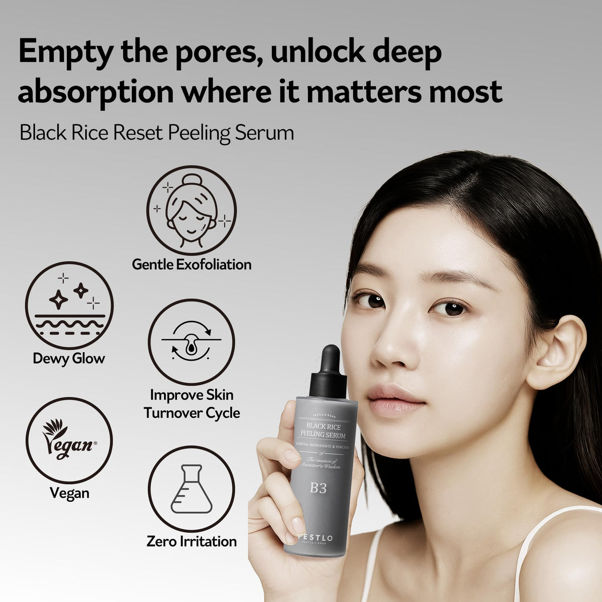 Black Rice Reset Peeling Serum 2 53 Fl Oz Daily Gentle - PESTLO PESTLE + ROAD Official Imagery - 3