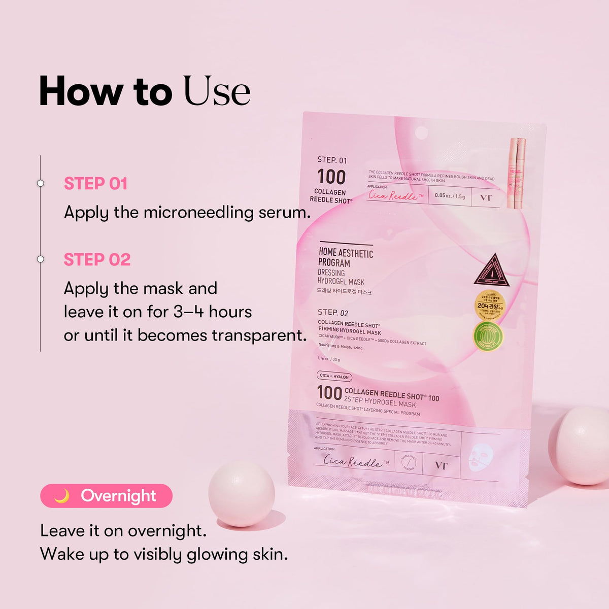 VT COSMETICS Collagen Reedle Shot 100 2 Step Hydrogel Mask - VT COSMETICS Official Product Imagery - 7