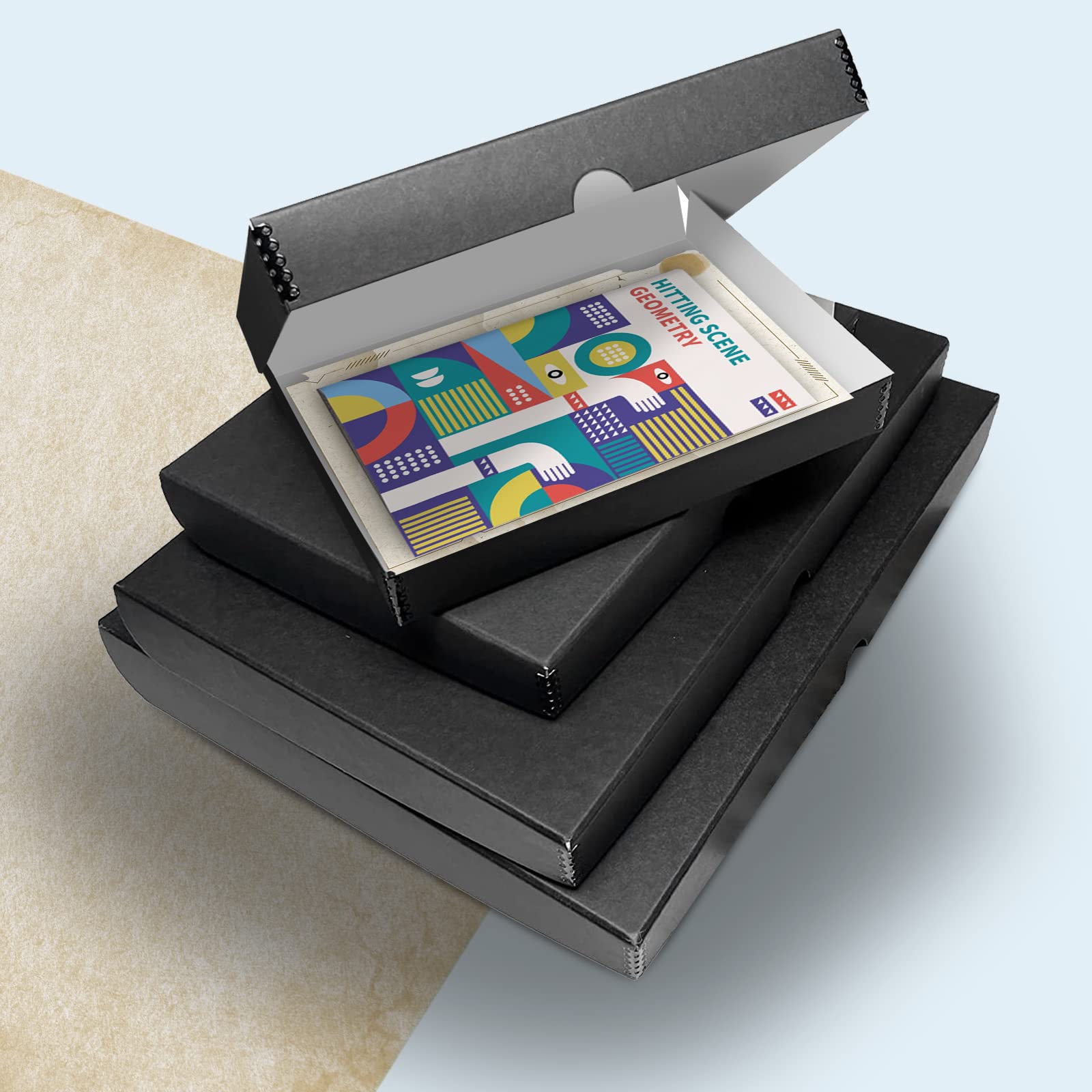 Black Golden State Art clamshell archival folio storage box for 11x14 inch documents with secure lid and durable construction.