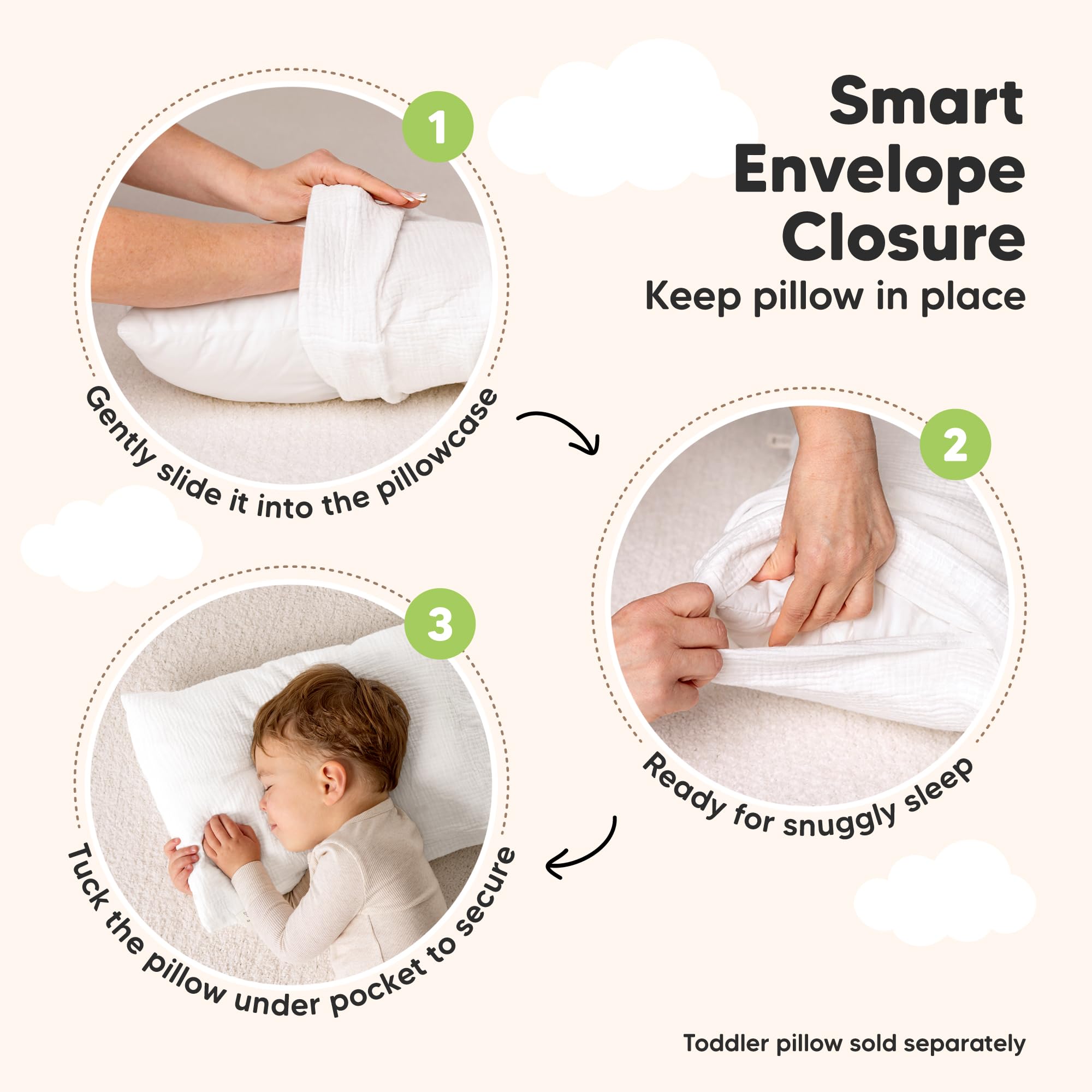 KeaBabies Cotton Muslin Toddler Pillowcase 13x18 Only, 2-Pack - KeaBabies Official Product View 6