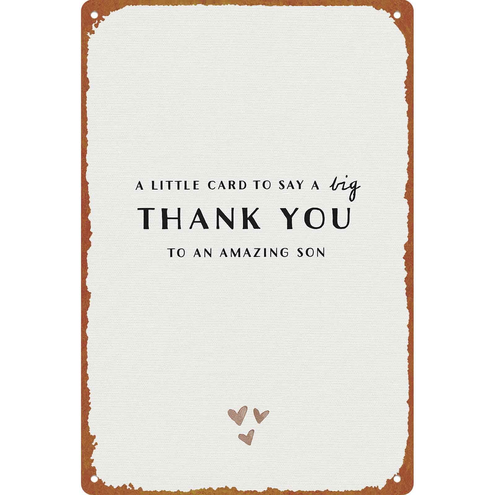 8x12 Inch Aluminum Metal Sign, Thank You Gift For Amazing Son, - Product Imagery