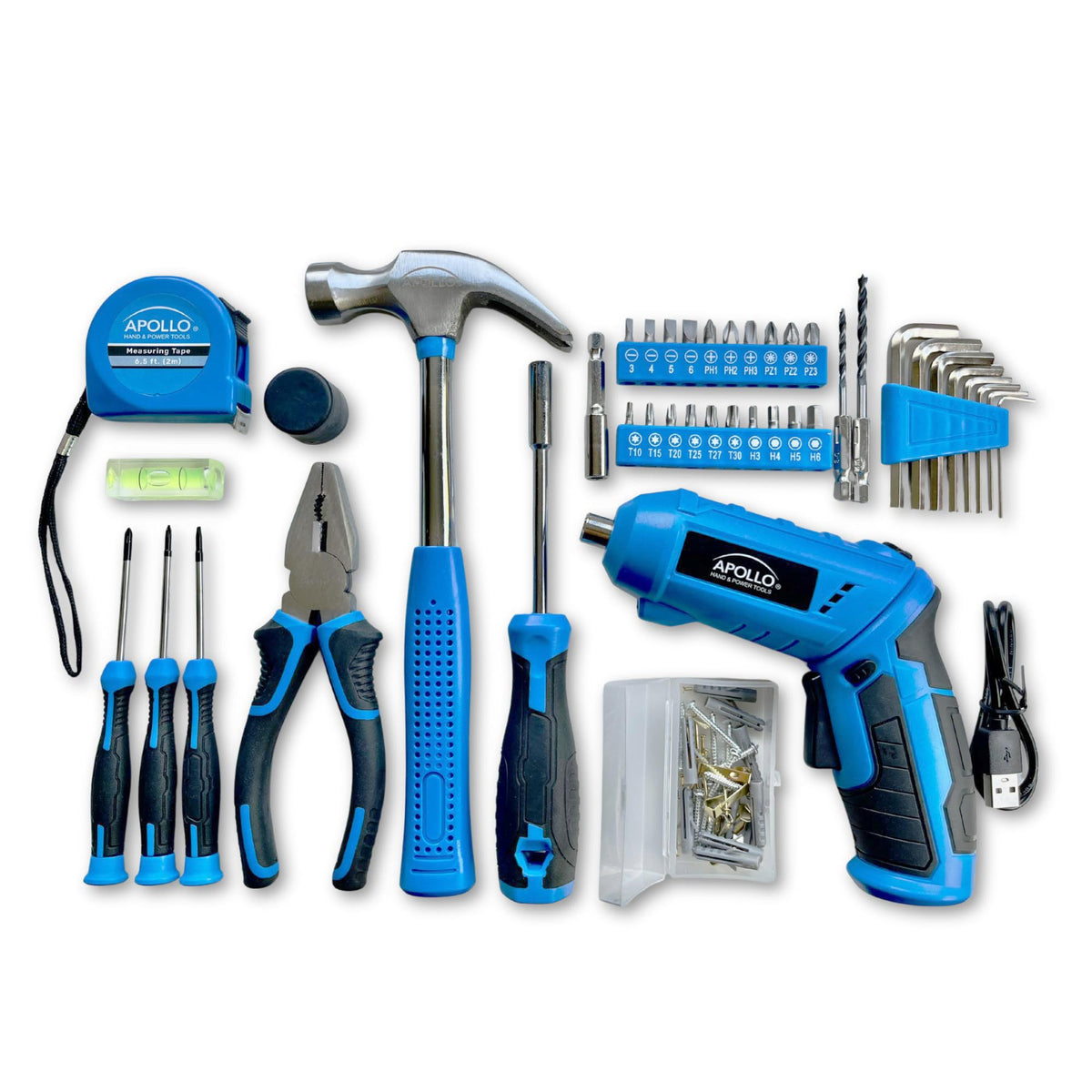 Apollo Tools 81 Piece Home Tool Set Blue Gray DT2020 - Apollo Official Imagery - 7