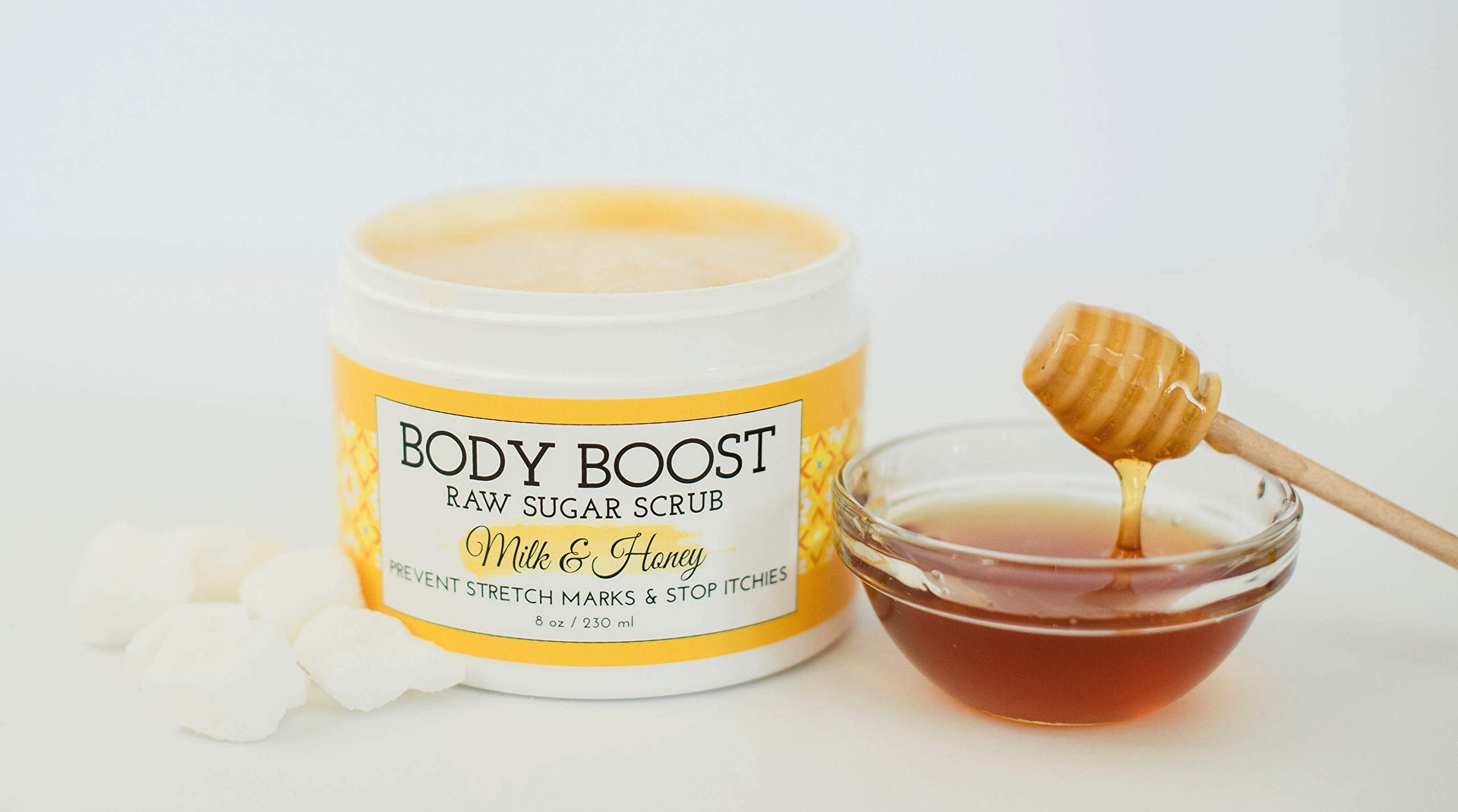 Body Boost Milk & Honey Sugar Scrub - Help Prevent Dry Skin & Stretch Marks - Body Boost Official Product View 4